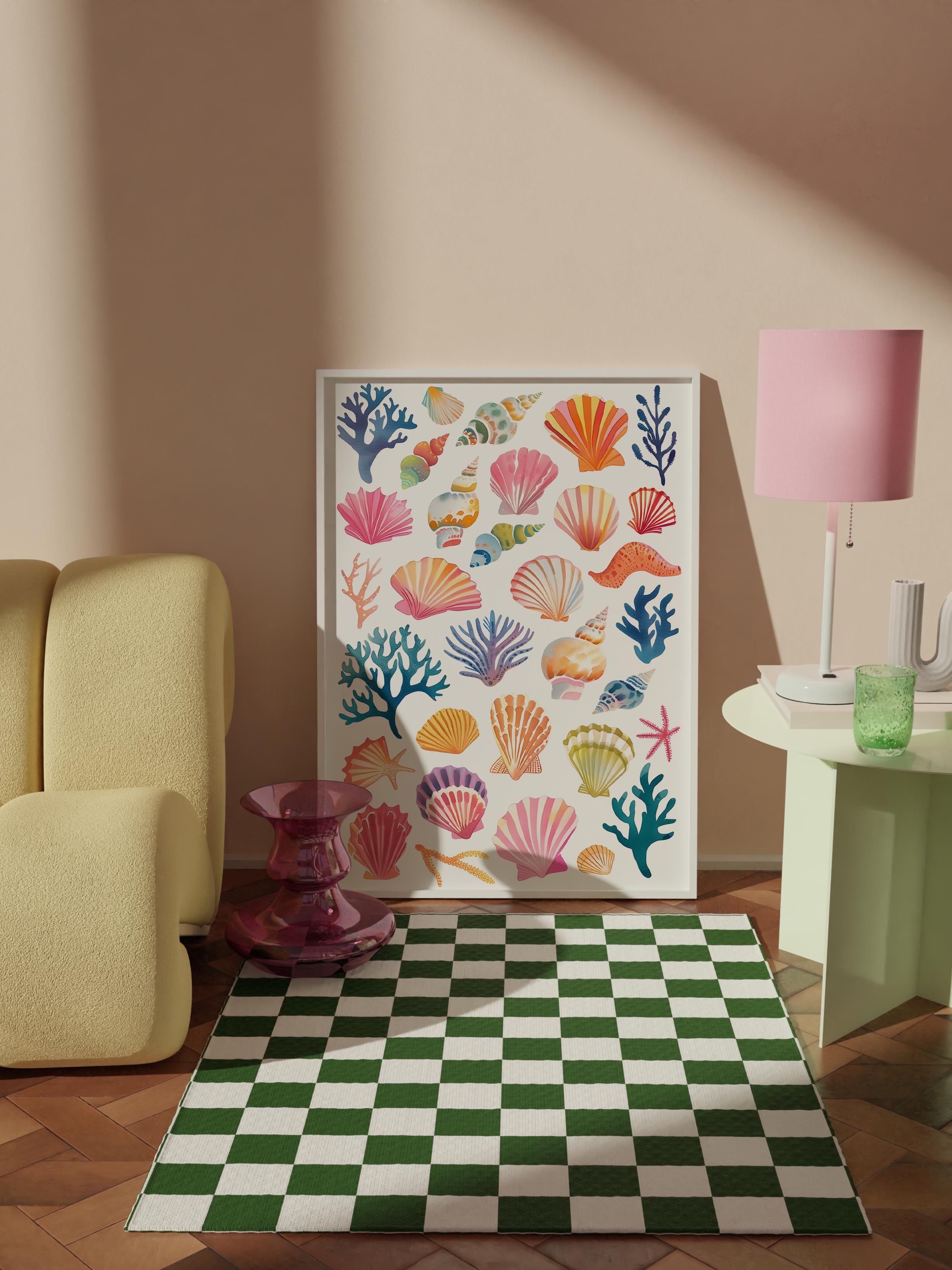 Çerçevesiz Poster Tablo, Duvar Posteri, Kağıt Poster, Deniz Kabukları , Maximalist No:173