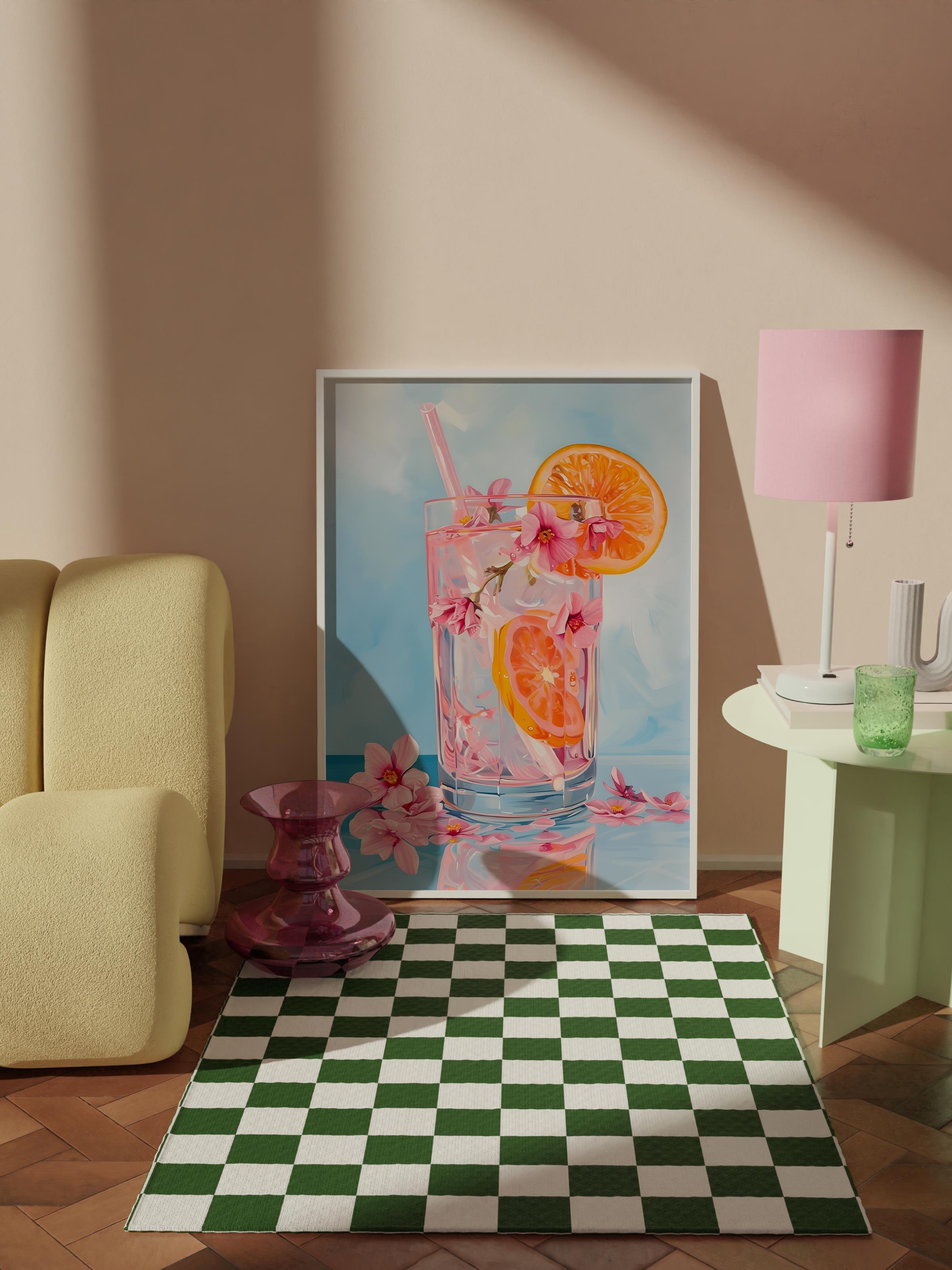 Çerçevesiz Poster Tablo, Duvar Posteri, Kağıt Poster, Tropik İçecek Serüveni , Maximalist No:133