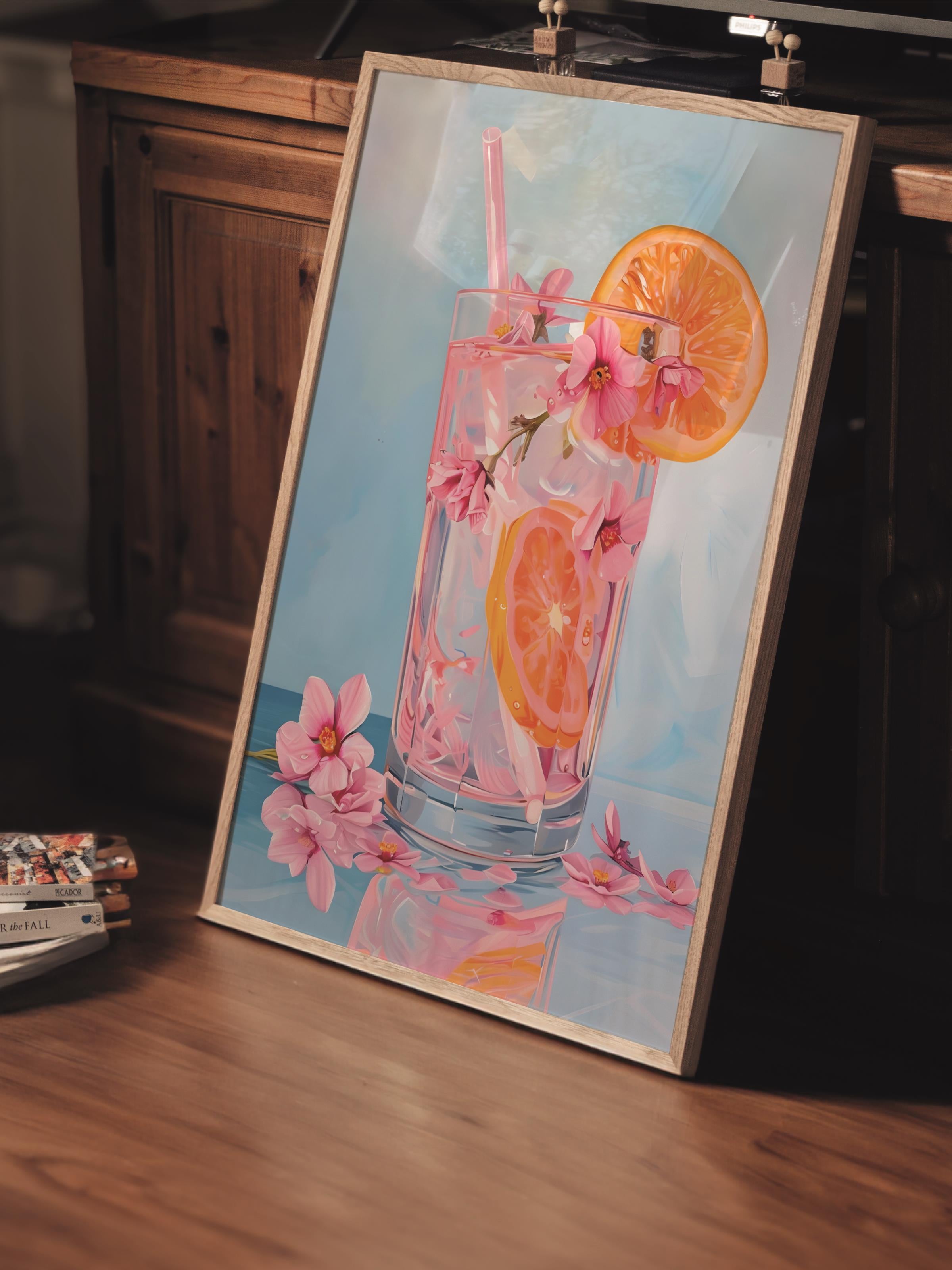 Çerçevesiz Poster Tablo, Duvar Posteri, Kağıt Poster, Tropik İçecek Serüveni , Maximalist No:133