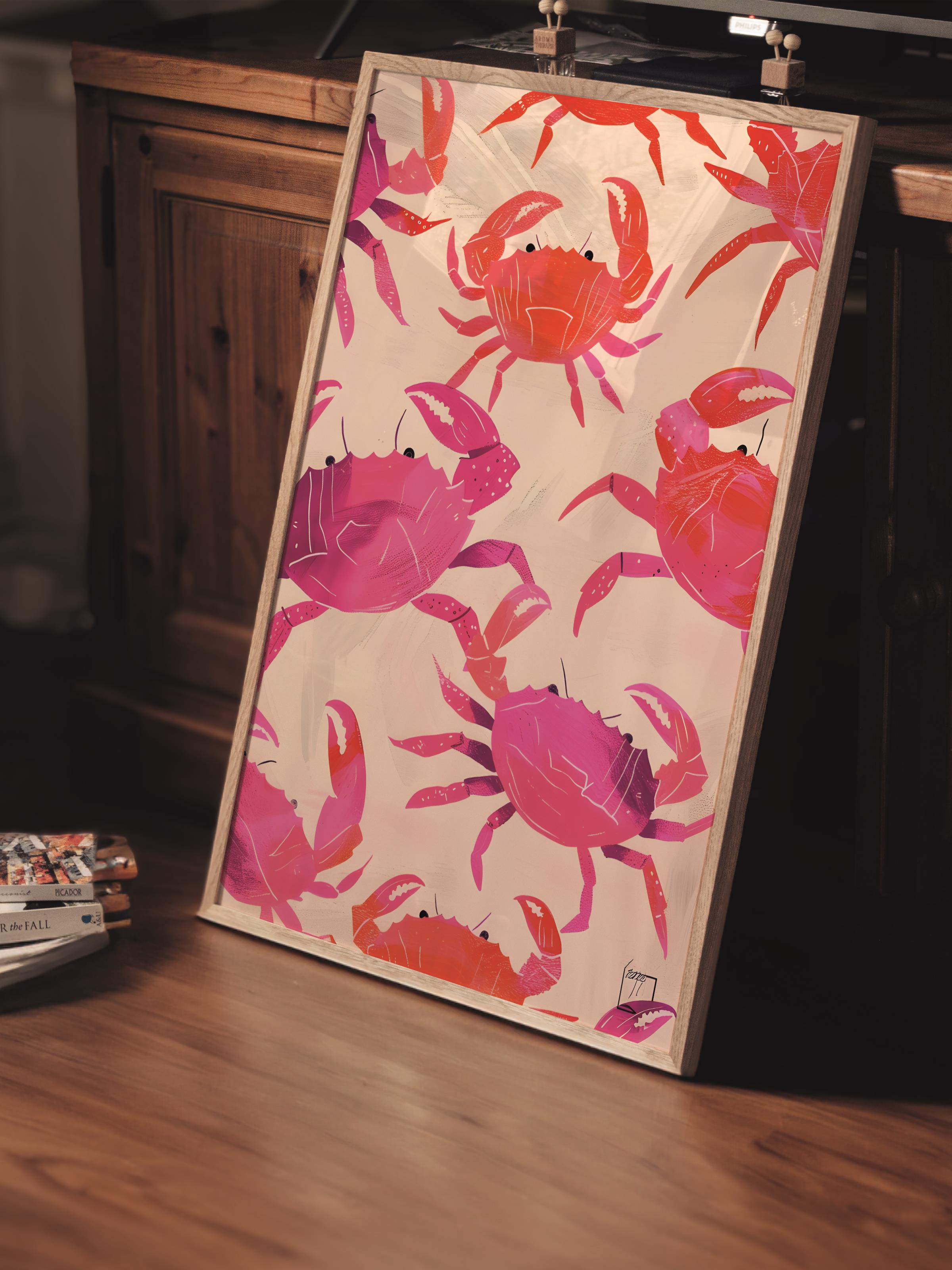 Çerçevesiz Poster Tablo, Duvar Posteri, Kağıt Poster, Kırmızı Yengeç Valsi , Maximalist No:136