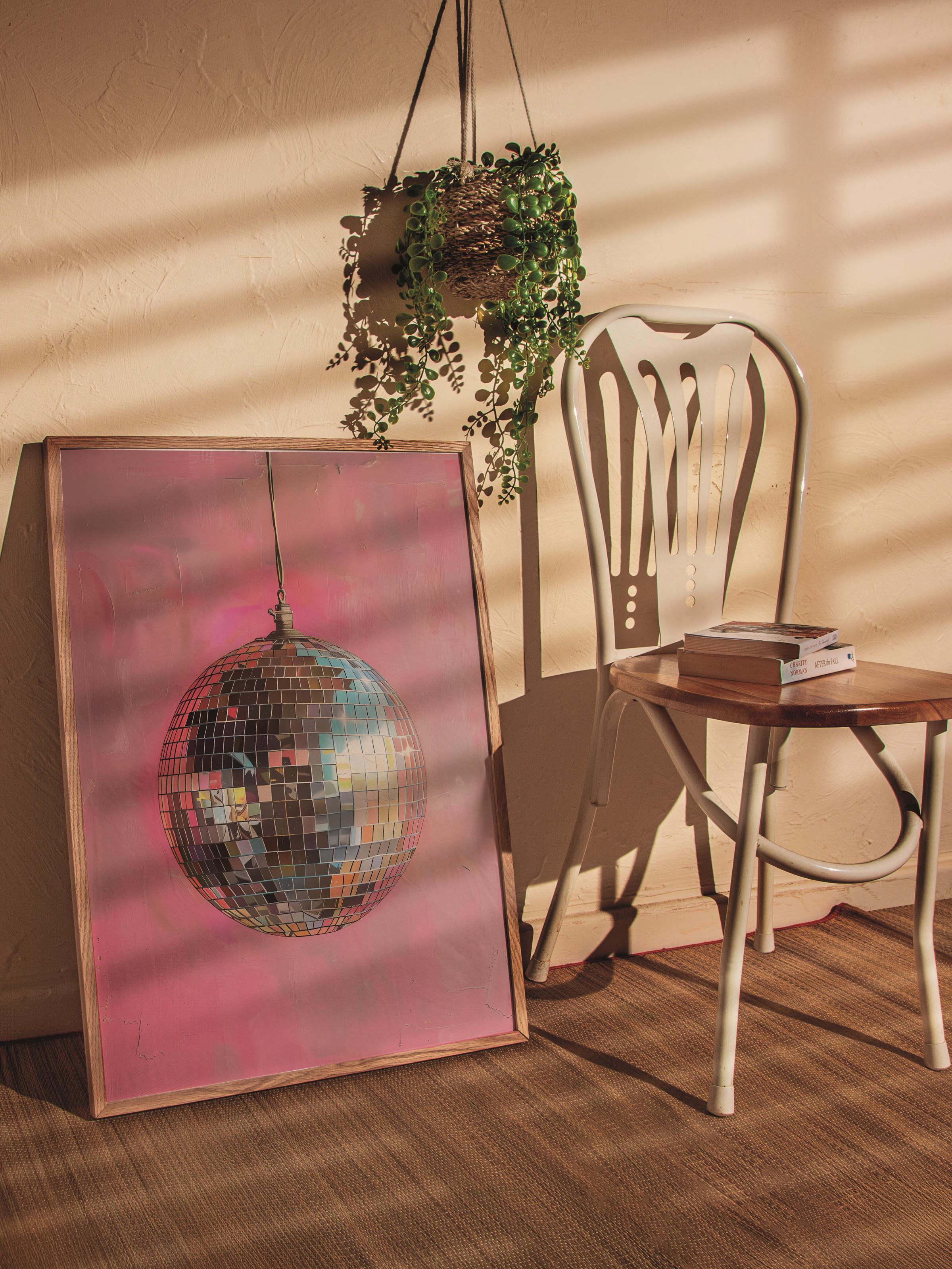 Çerçevesiz Poster Tablo, Duvar Posteri, Kağıt Poster, Pembe Disko Akşamı , Maximalist No:94