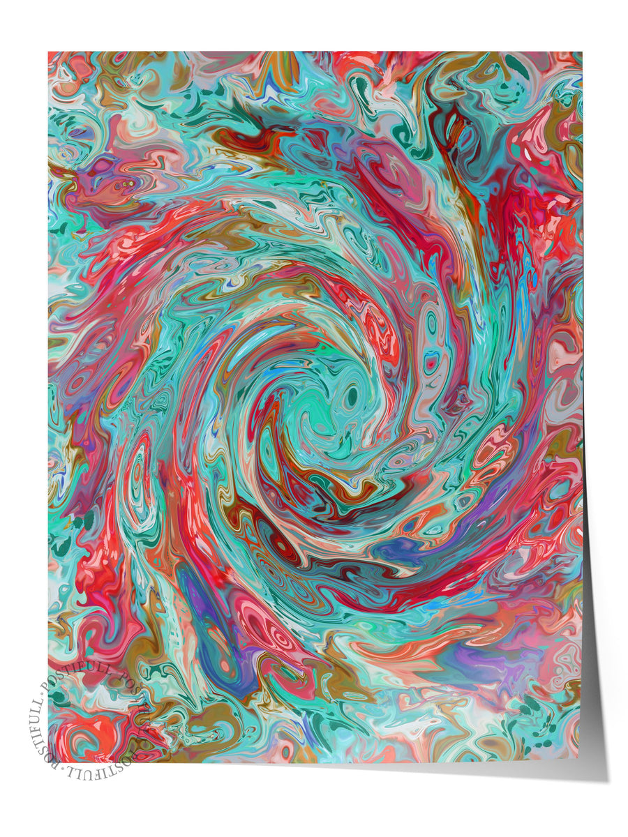 Renkli Spiral Desen Maximalist Çerçevesiz Poster