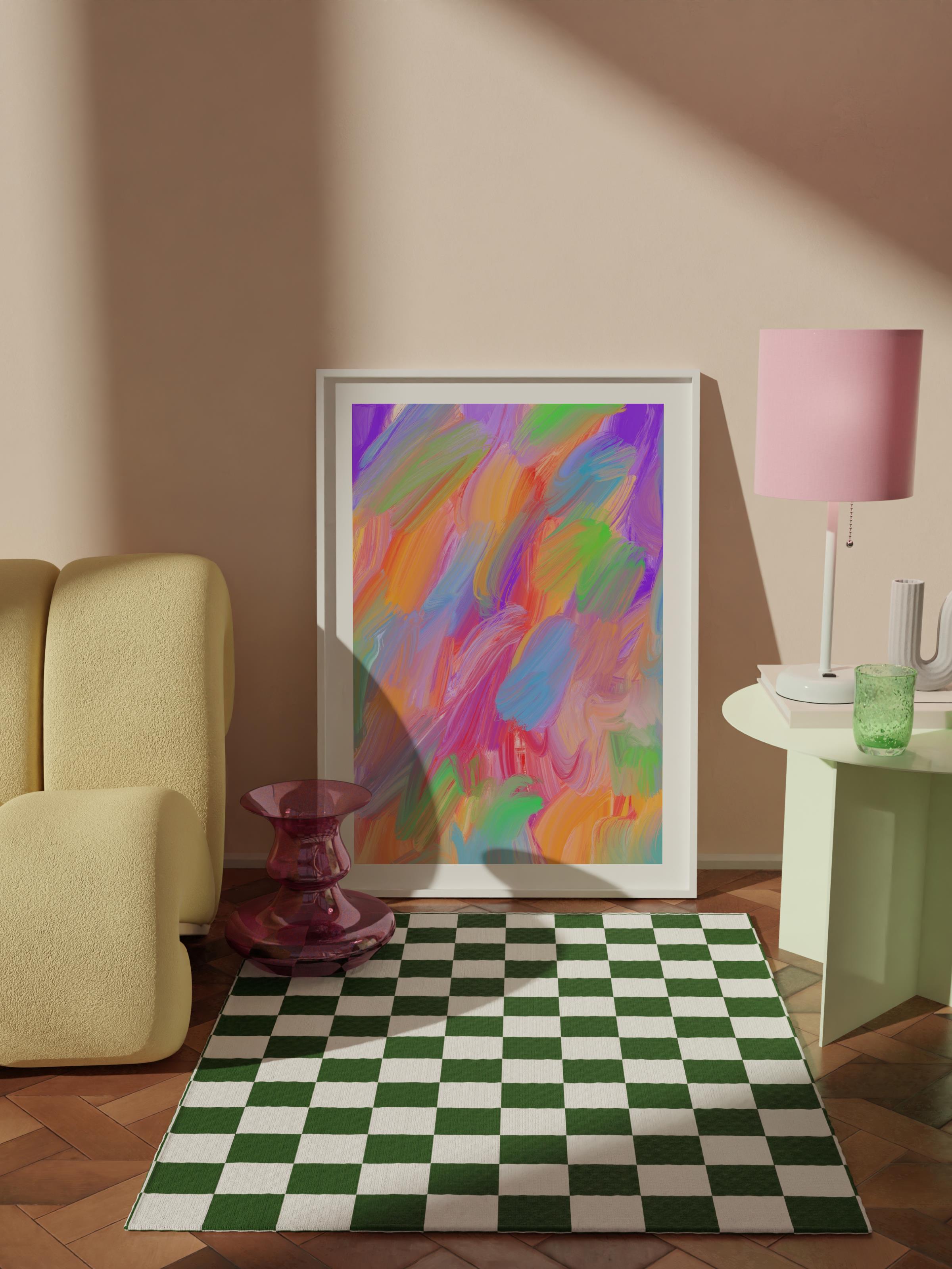 Çerçevesiz Poster Tablo, Duvar Posteri, Kağıt Poster, Mor Renk Girdabı , Maximalist No:10