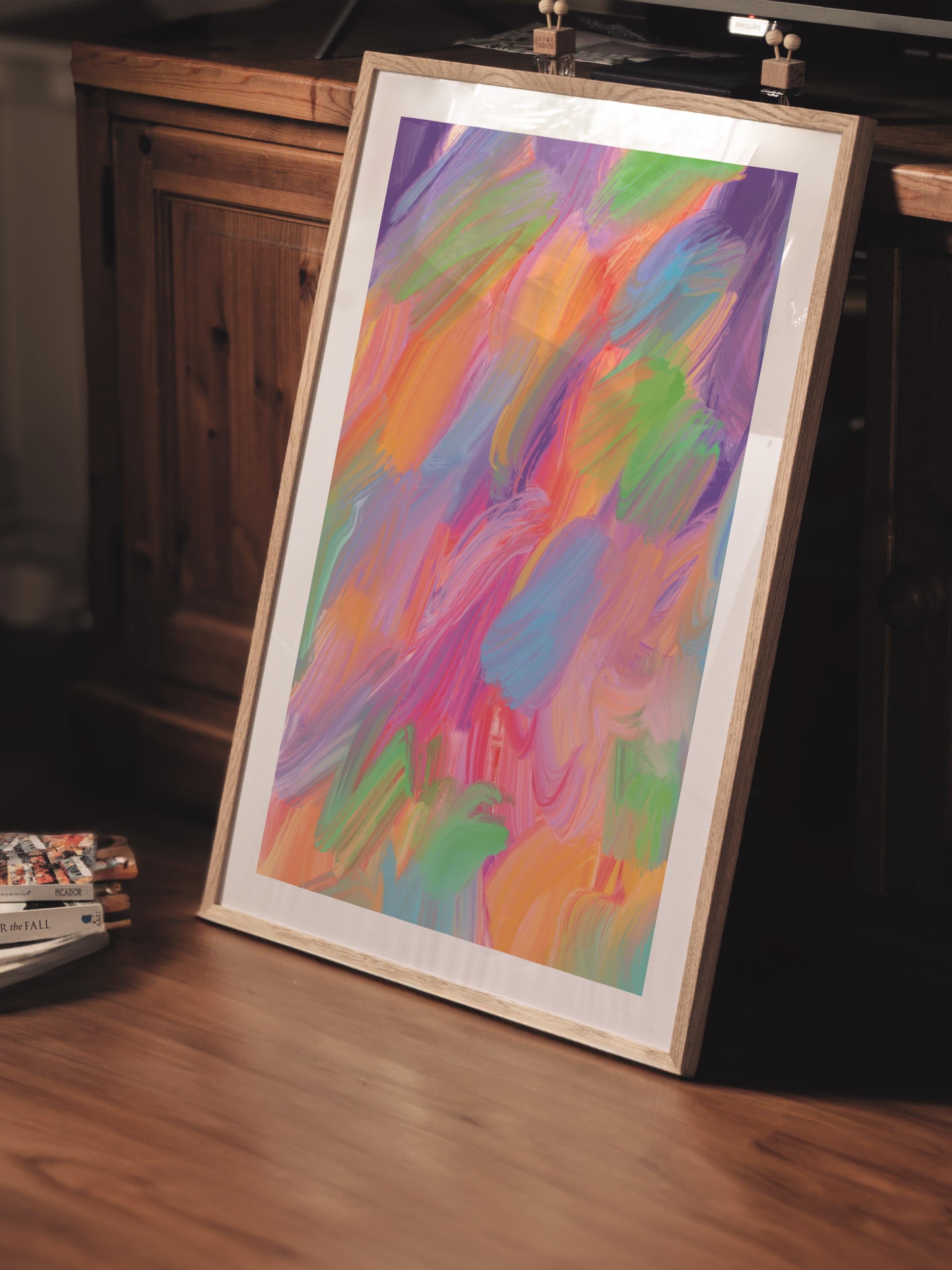 Çerçevesiz Poster Tablo, Duvar Posteri, Kağıt Poster, Mor Renk Girdabı , Maximalist No:10