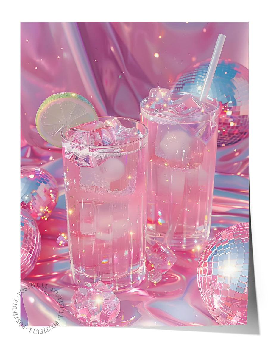 Parlak Pembe İçecek Maximalist Çerçevesiz Poster