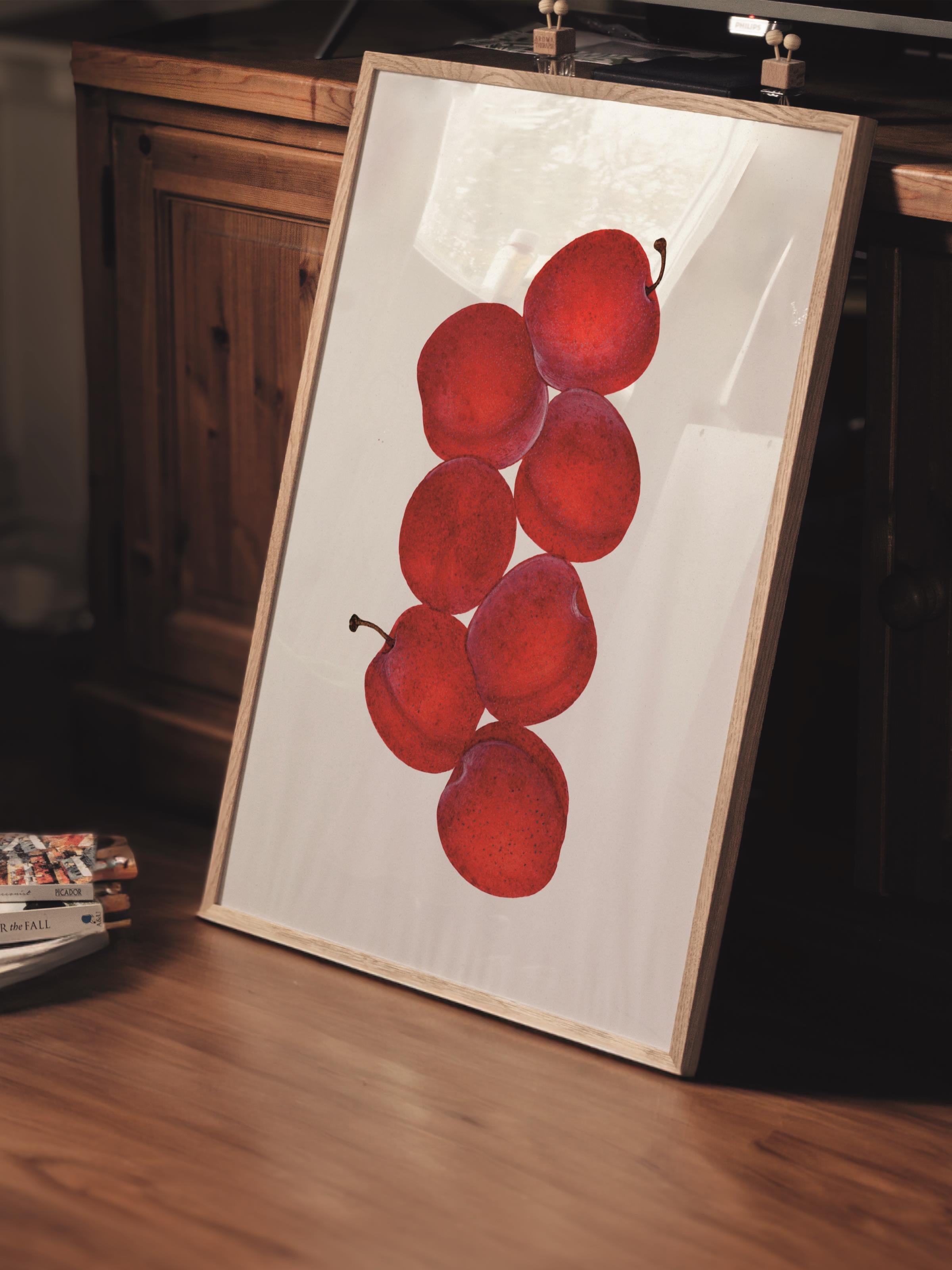 Çerçevesiz Poster Tablo, Duvar Posteri, Kağıt Poster, Kırmızı Diziliş , Maximalist No:268