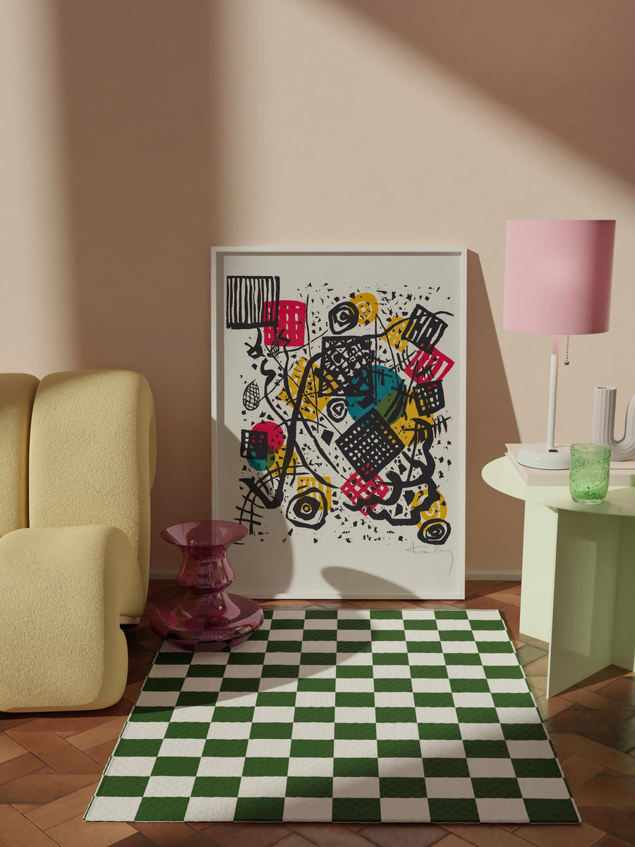 Farklı Tonlarda Soyut Renkli Kompozisyon Maximalist Çerçevesiz Poster