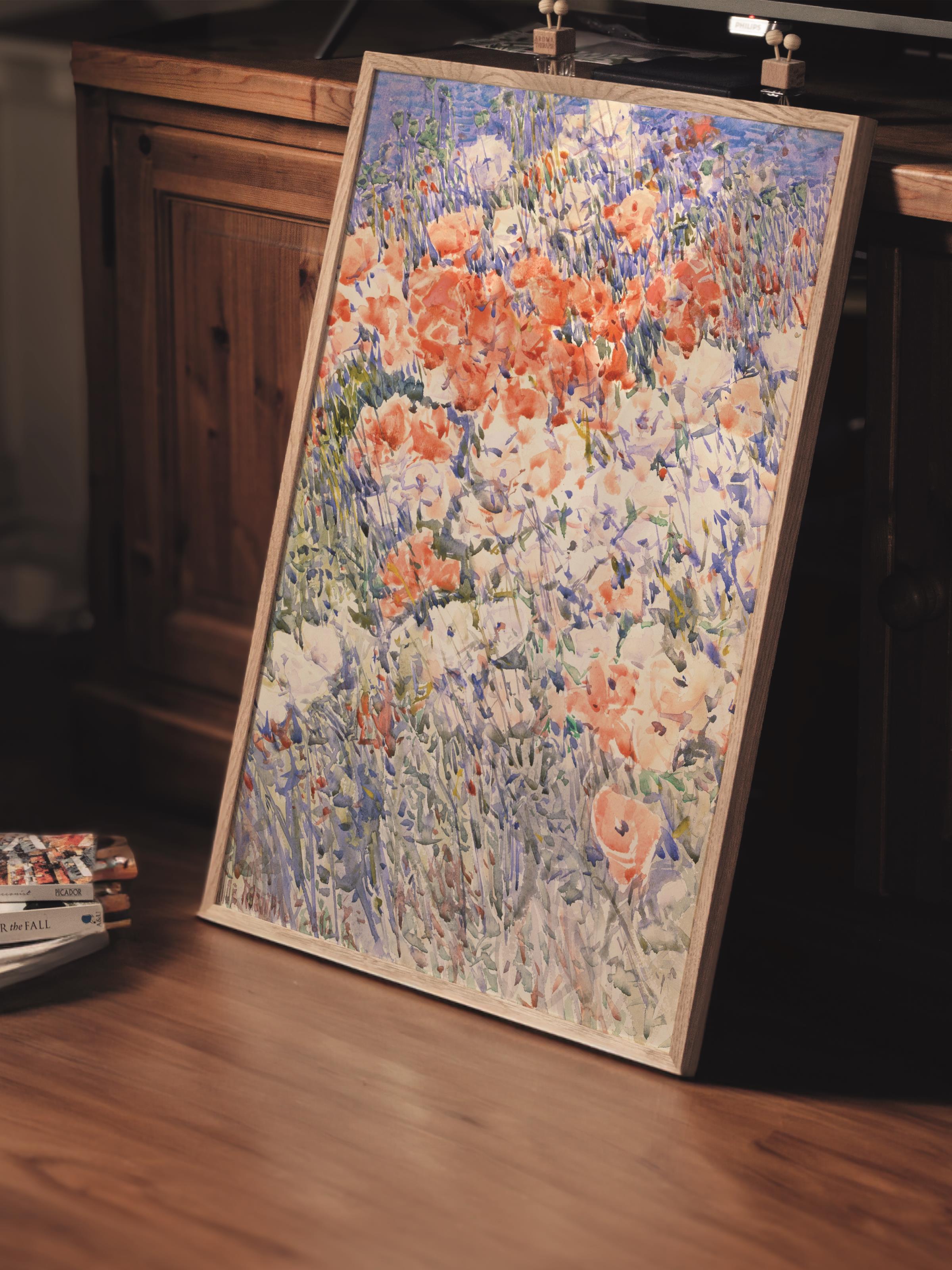 Çerçevesiz Poster Tablo, Duvar Posteri, Kağıt Poster, Çiçek Tarlası , Maximalist No:280