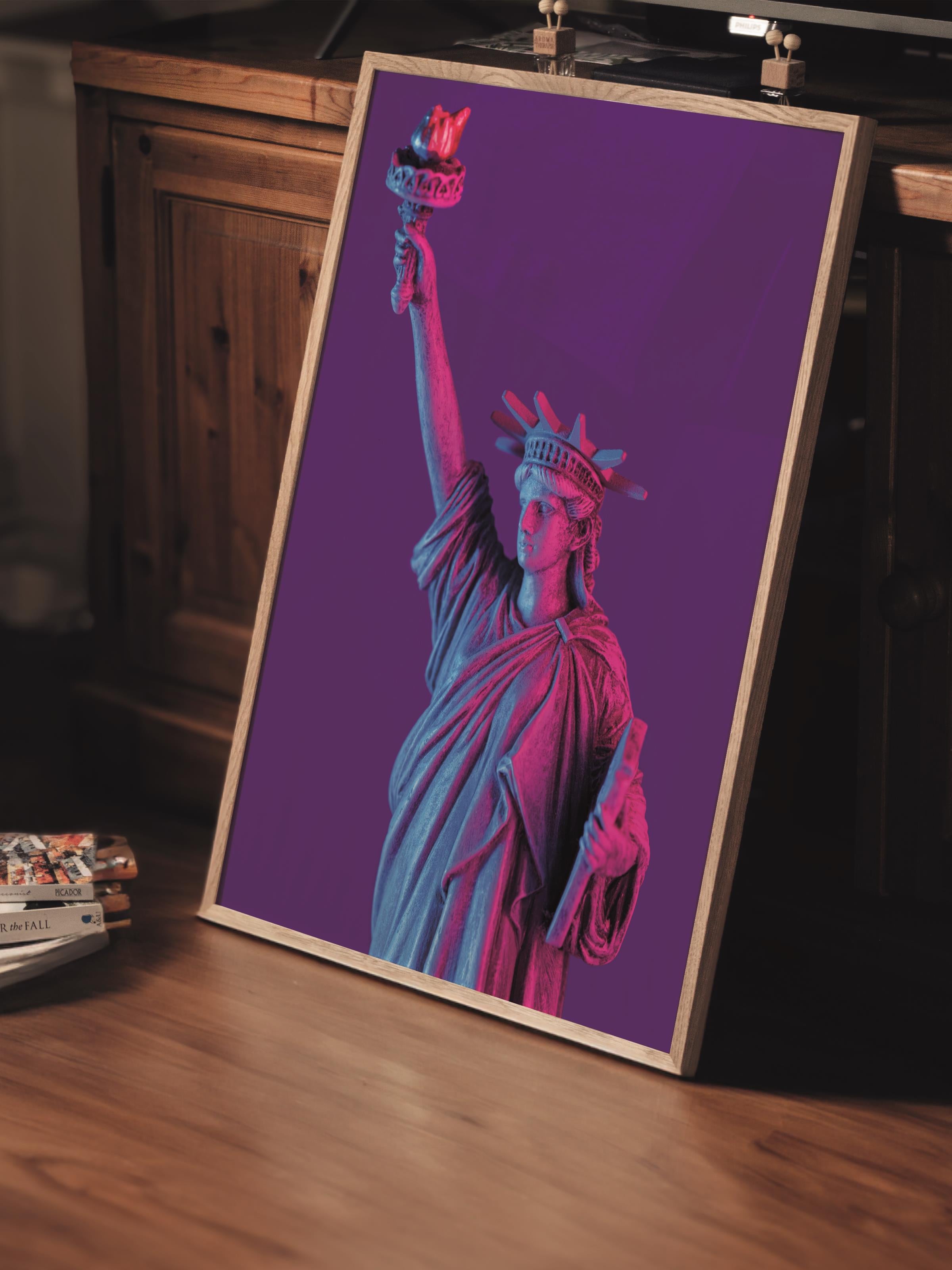 Çerçevesiz Poster Tablo, Duvar Posteri, Kağıt Poster, Özgürlük Heykeli , Maximalist No:43