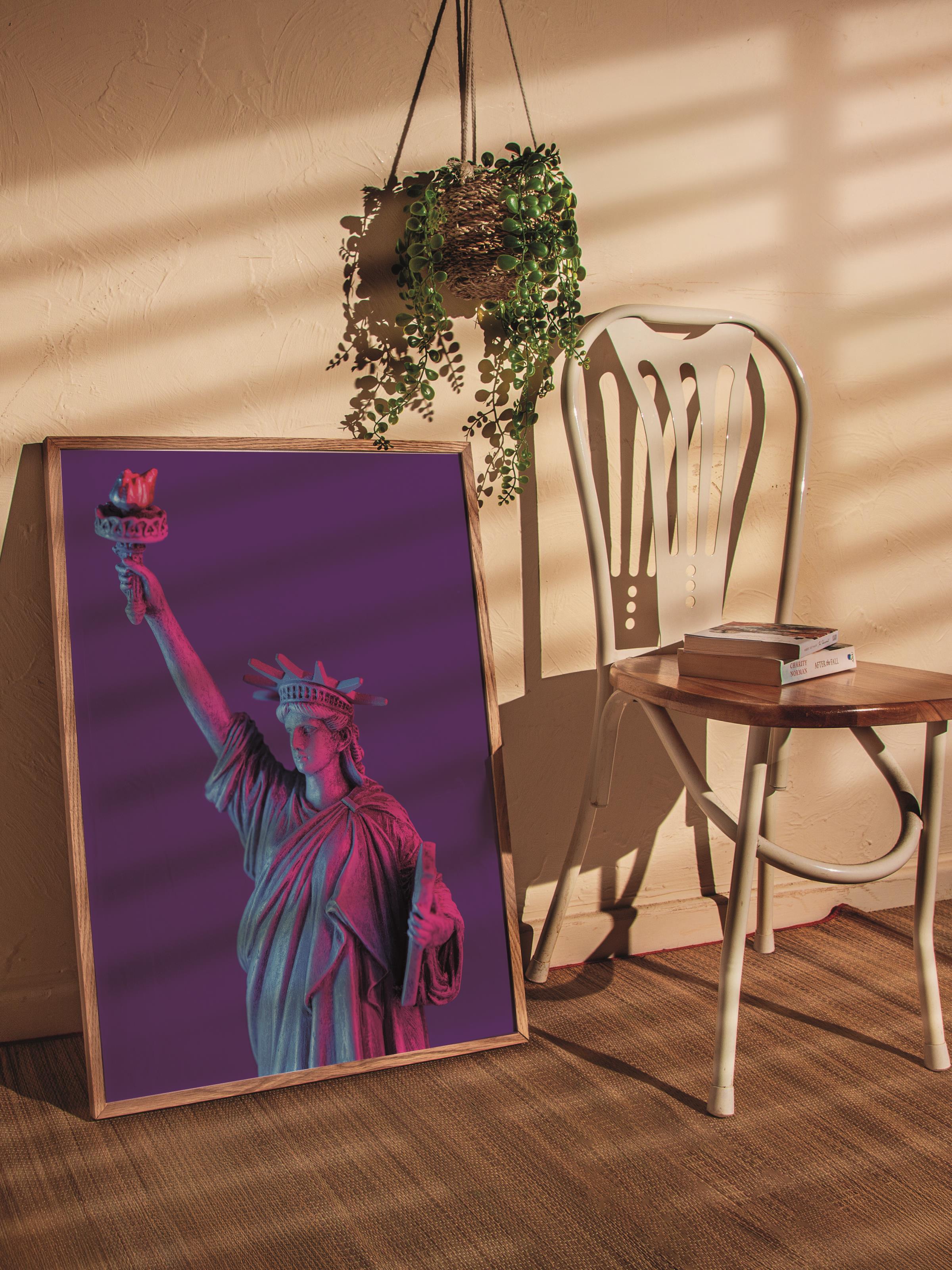 Çerçevesiz Poster Tablo, Duvar Posteri, Kağıt Poster, Özgürlük Heykeli , Maximalist No:43