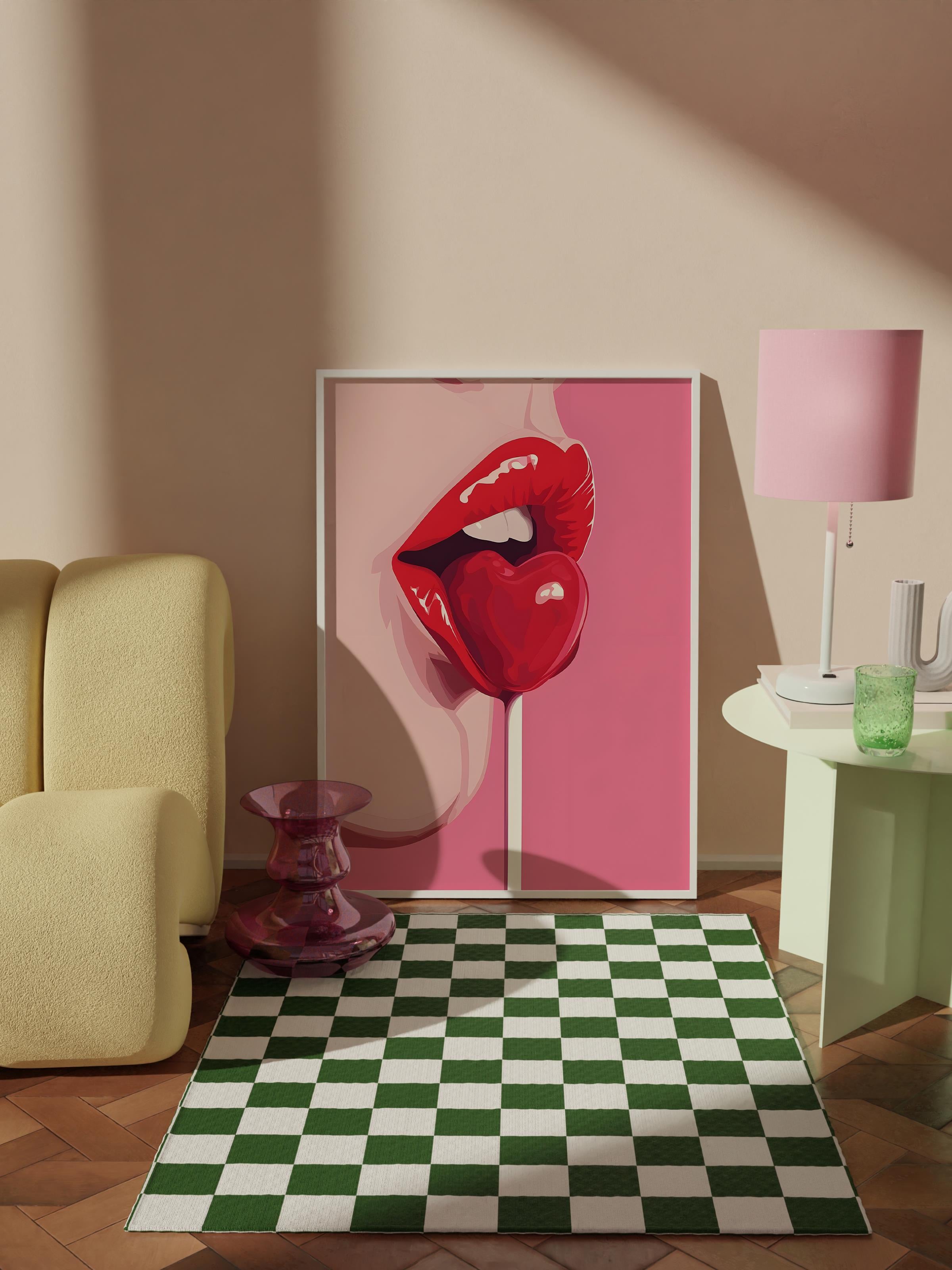 Çerçevesiz Poster Tablo, Duvar Posteri, Kağıt Poster, Kırmızı Şeker , Maximalist No:163