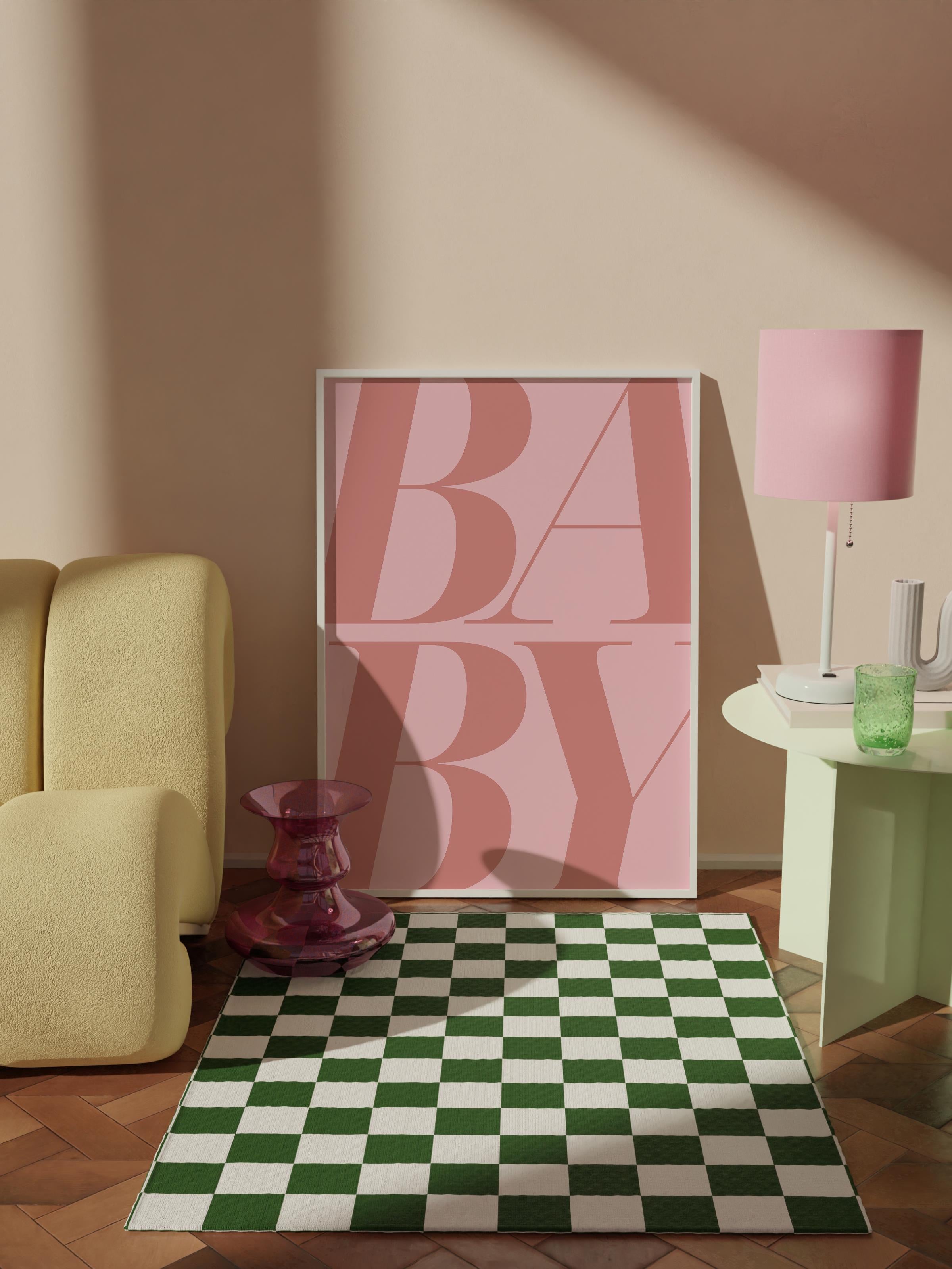 Çerçevesiz Poster Tablo, Duvar Posteri, Kağıt Poster, Pembe Harfler , Maximalist No:233