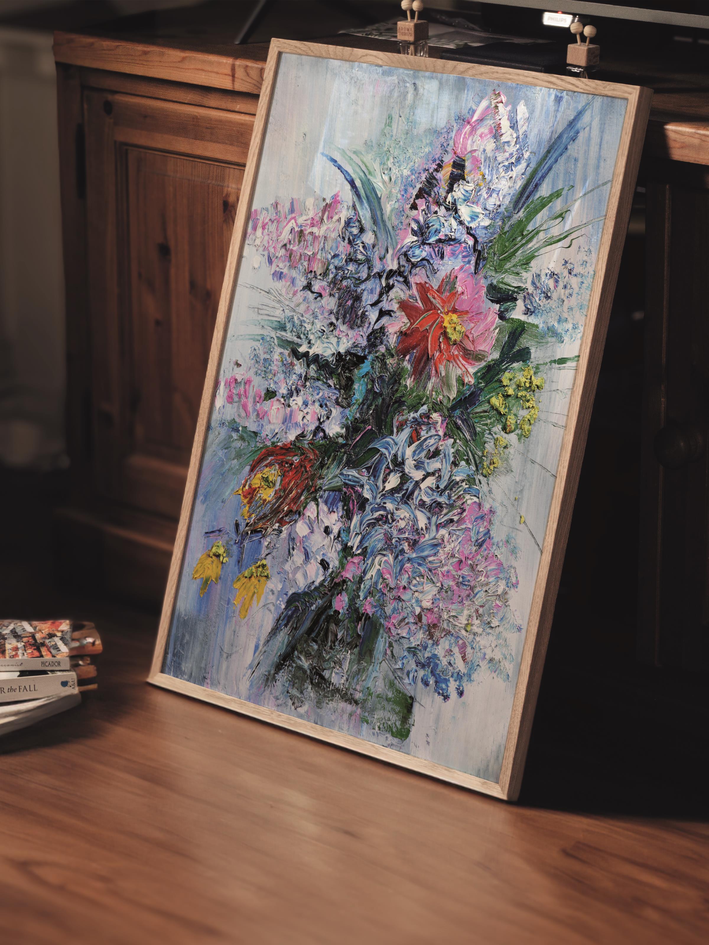 Çerçevesiz Poster Tablo, Duvar Posteri, Kağıt Poster, Yabani Çiçeklerin Dansı , Maximalist No:226