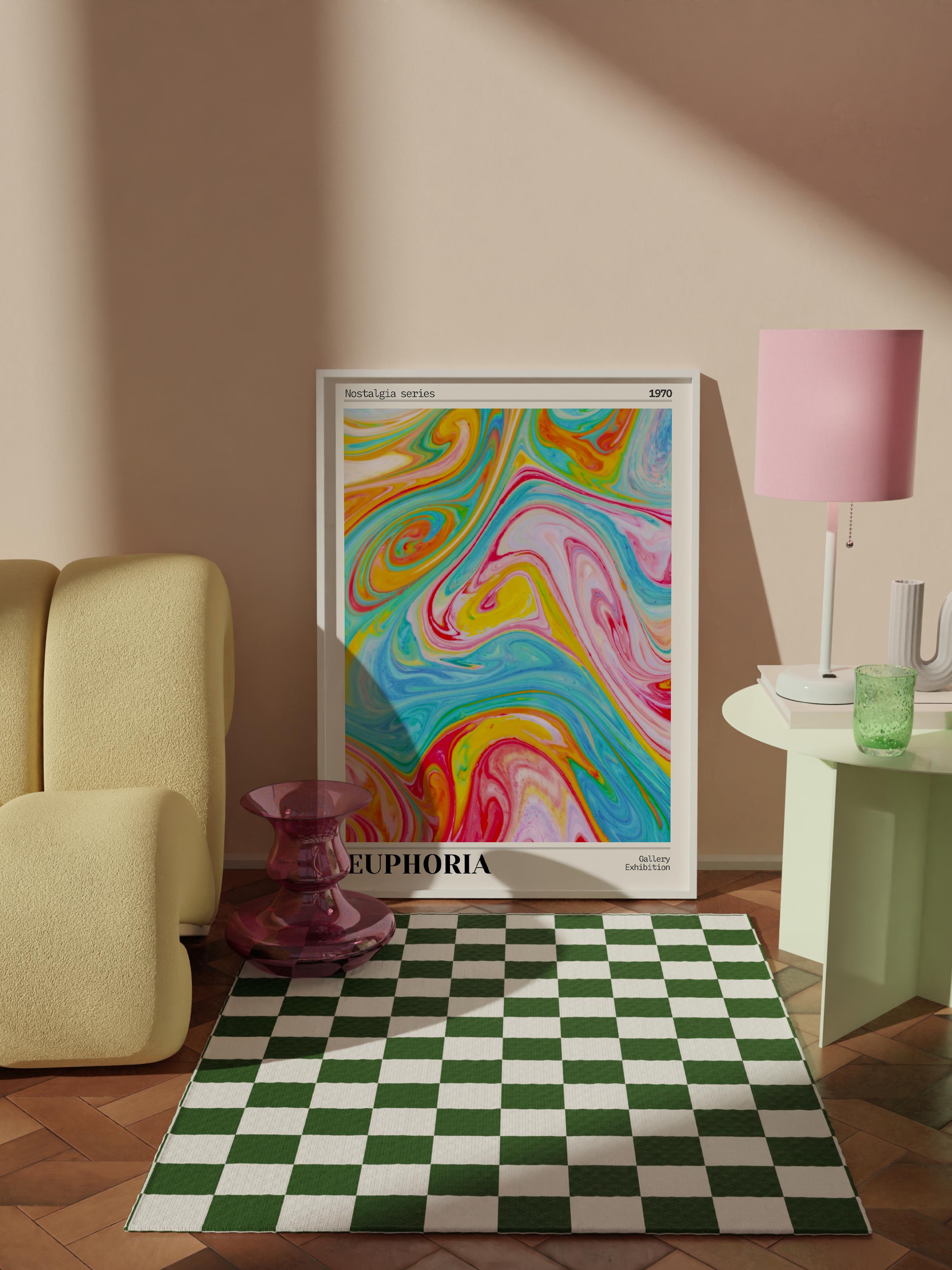 Çerçevesiz Poster Tablo, Duvar Posteri, Kağıt Poster, Sıvı Renk Sarmalı , Maximalist No:234