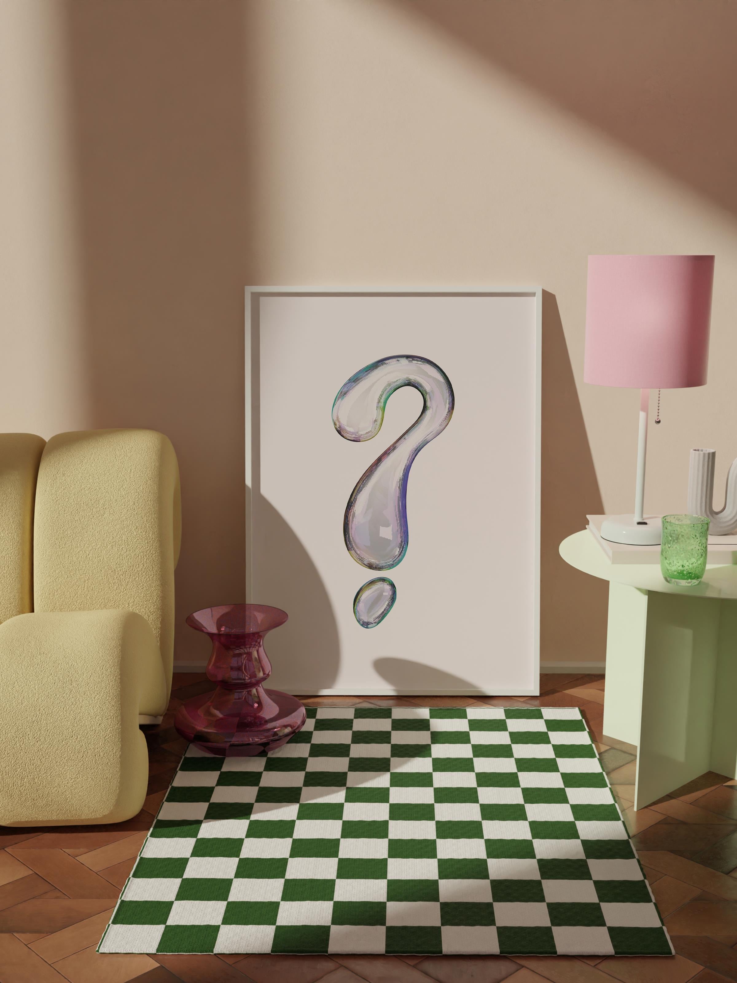 Çerçevesiz Poster Tablo, Duvar Posteri, Kağıt Poster, Soru İşareti Deseni , Maximalist No:40