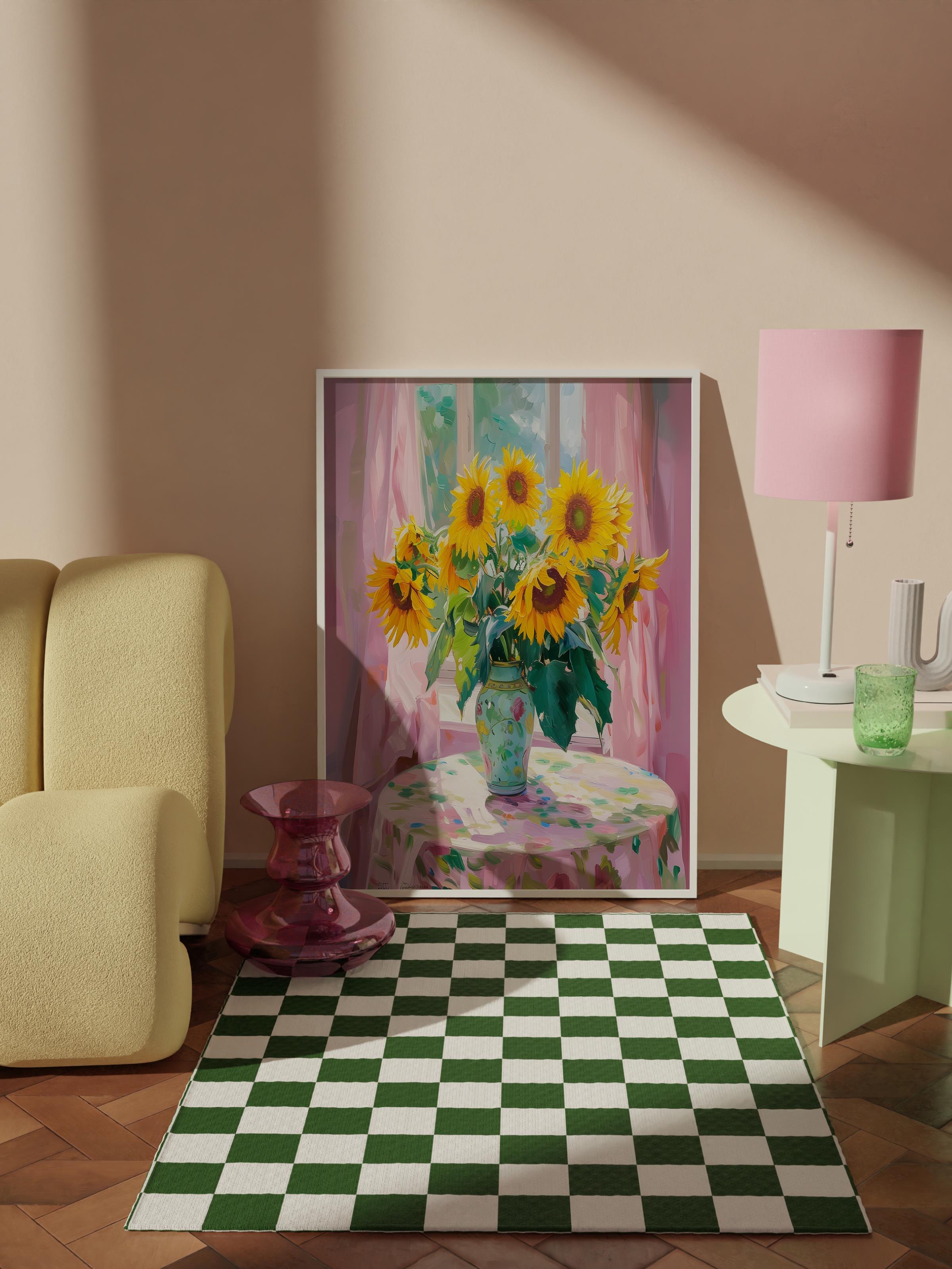 Çerçevesiz Poster Tablo, Duvar Posteri, Kağıt Poster, Güneş Ayçiçekleri , Maximalist No:176