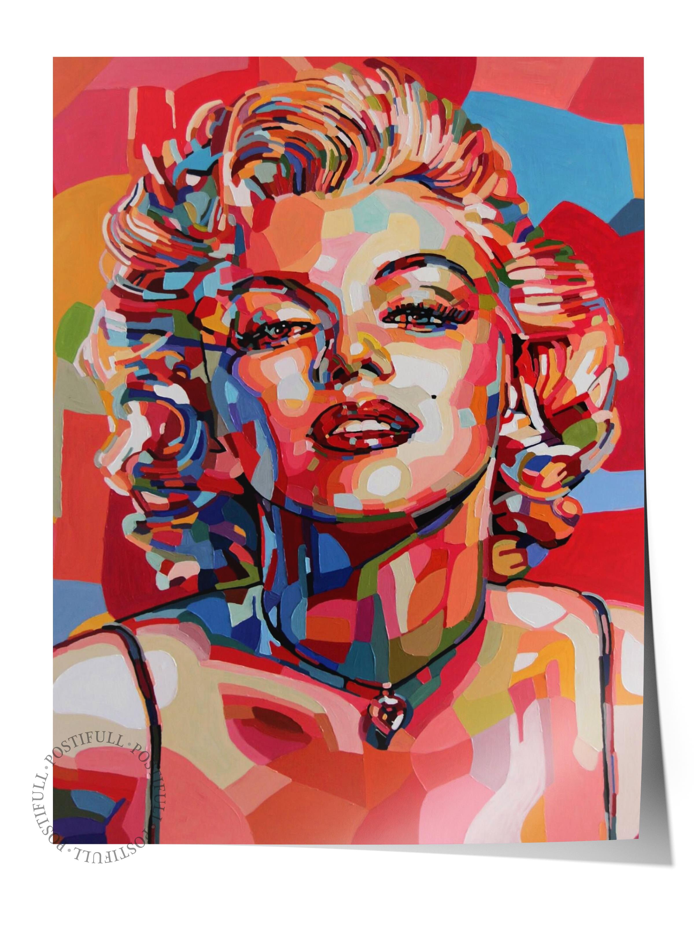 Çerçevesiz Poster Tablo, Duvar Posteri, Kağıt Poster, Renkli Yüzler , Maximalist No:99