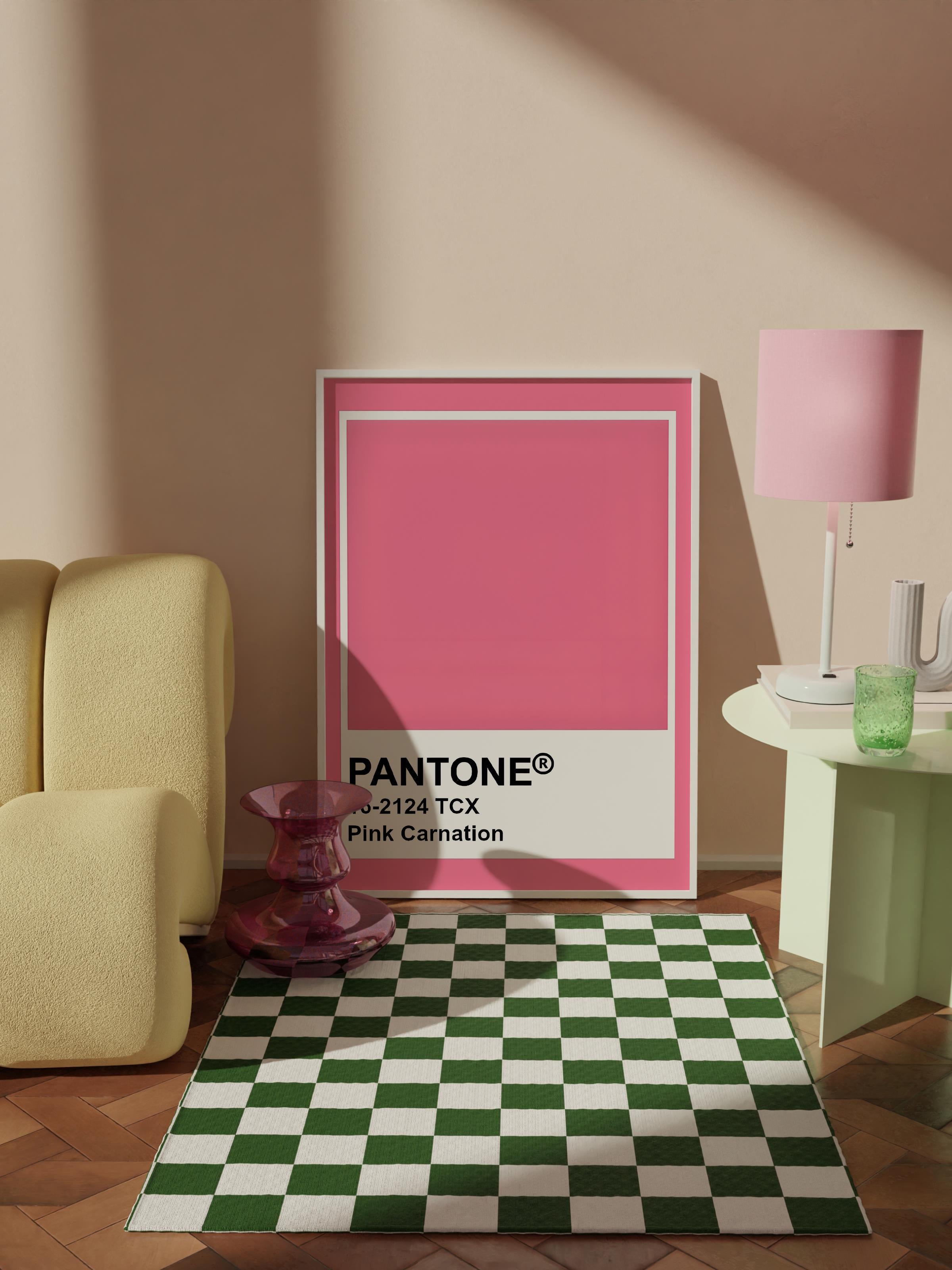 Çerçevesiz Poster Tablo, Duvar Posteri, Kağıt Poster, Koyu Pembe Çerçeve , Maximalist No:264