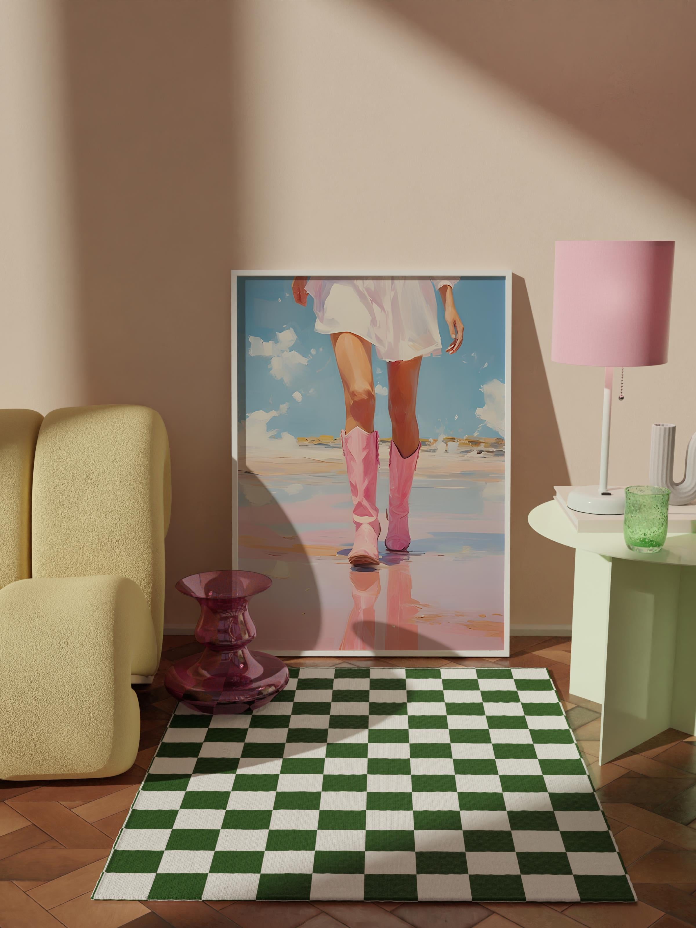 Çerçevesiz Poster Tablo, Duvar Posteri, Kağıt Poster, Pembe Bulutlar , Maximalist No:79