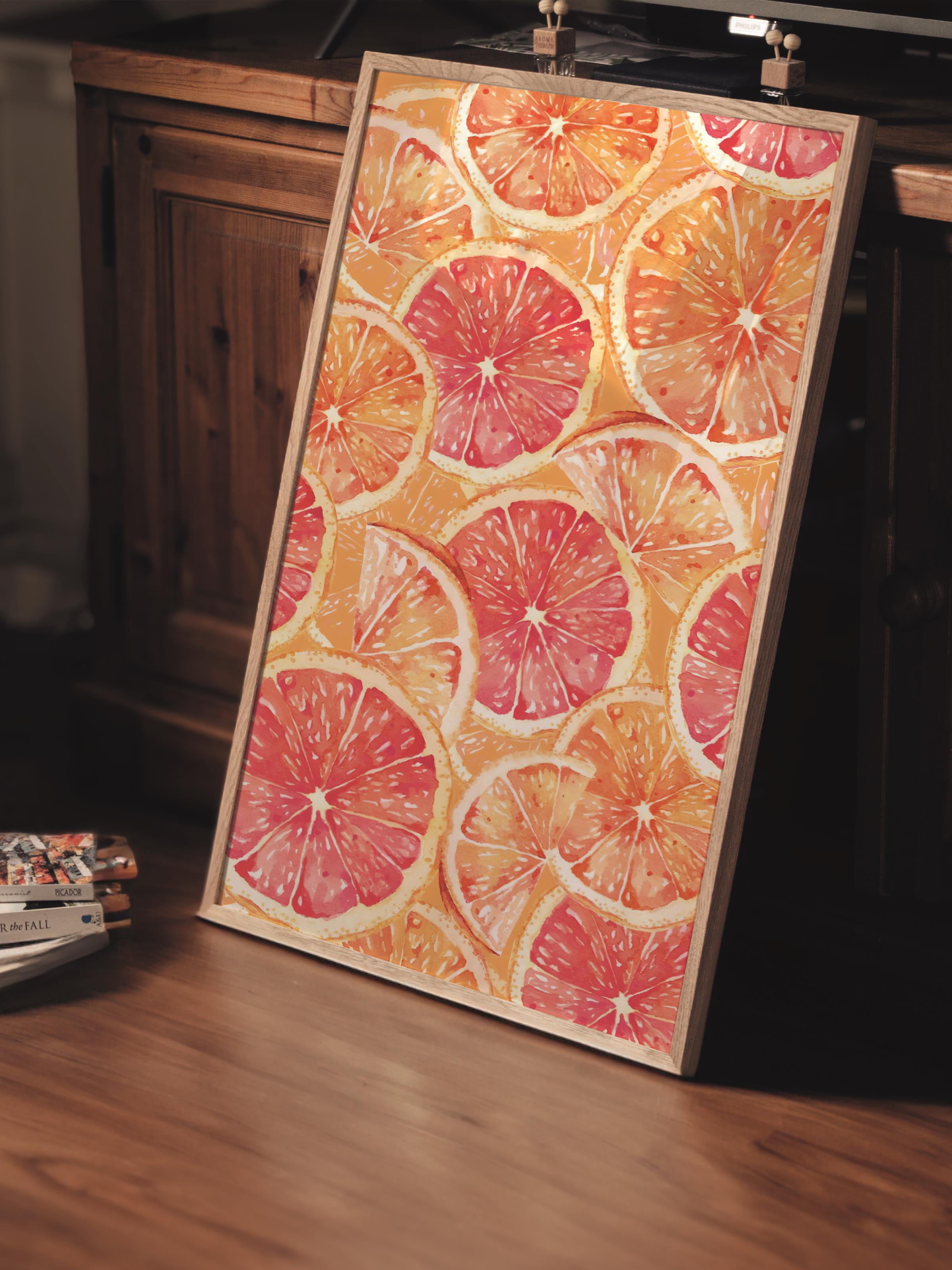 Çerçevesiz Poster Tablo, Duvar Posteri, Kağıt Poster, Narenciye Döngüsü , Maximalist No:297