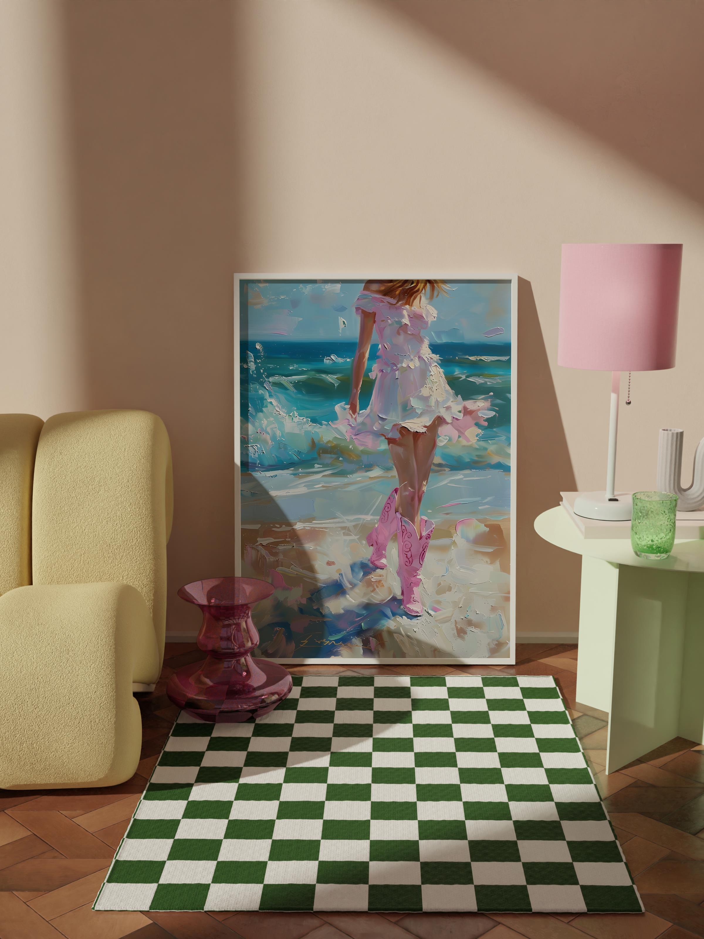 Çerçevesiz Poster Tablo, Duvar Posteri, Kağıt Poster, Deniz Kenarı Yolculuğu , Maximalist No:72