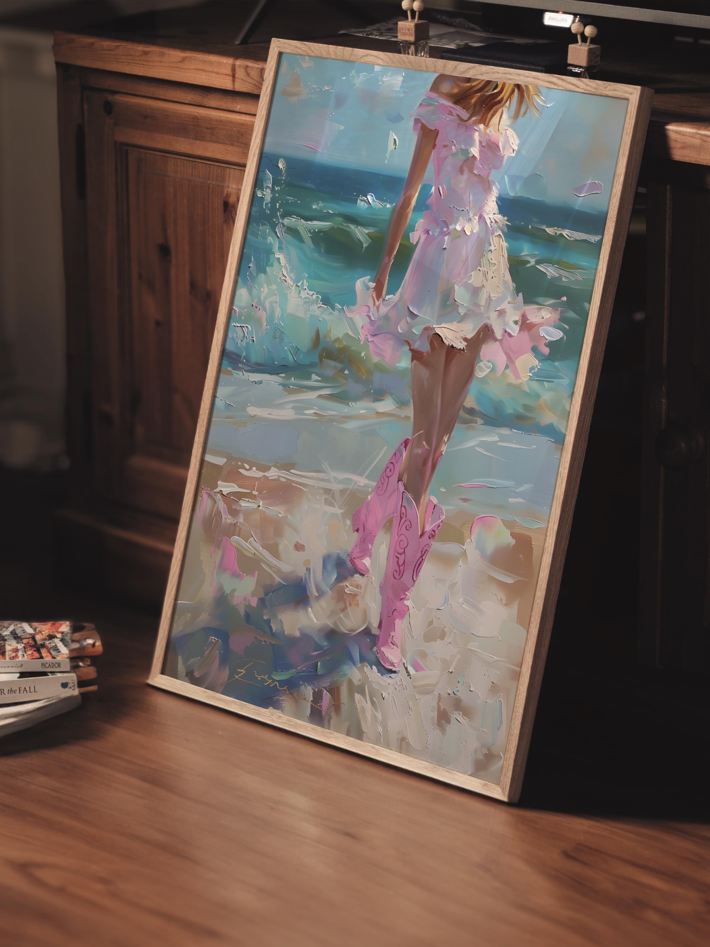 Çerçevesiz Poster Tablo, Duvar Posteri, Kağıt Poster, Deniz Kenarı Yolculuğu , Maximalist No:72
