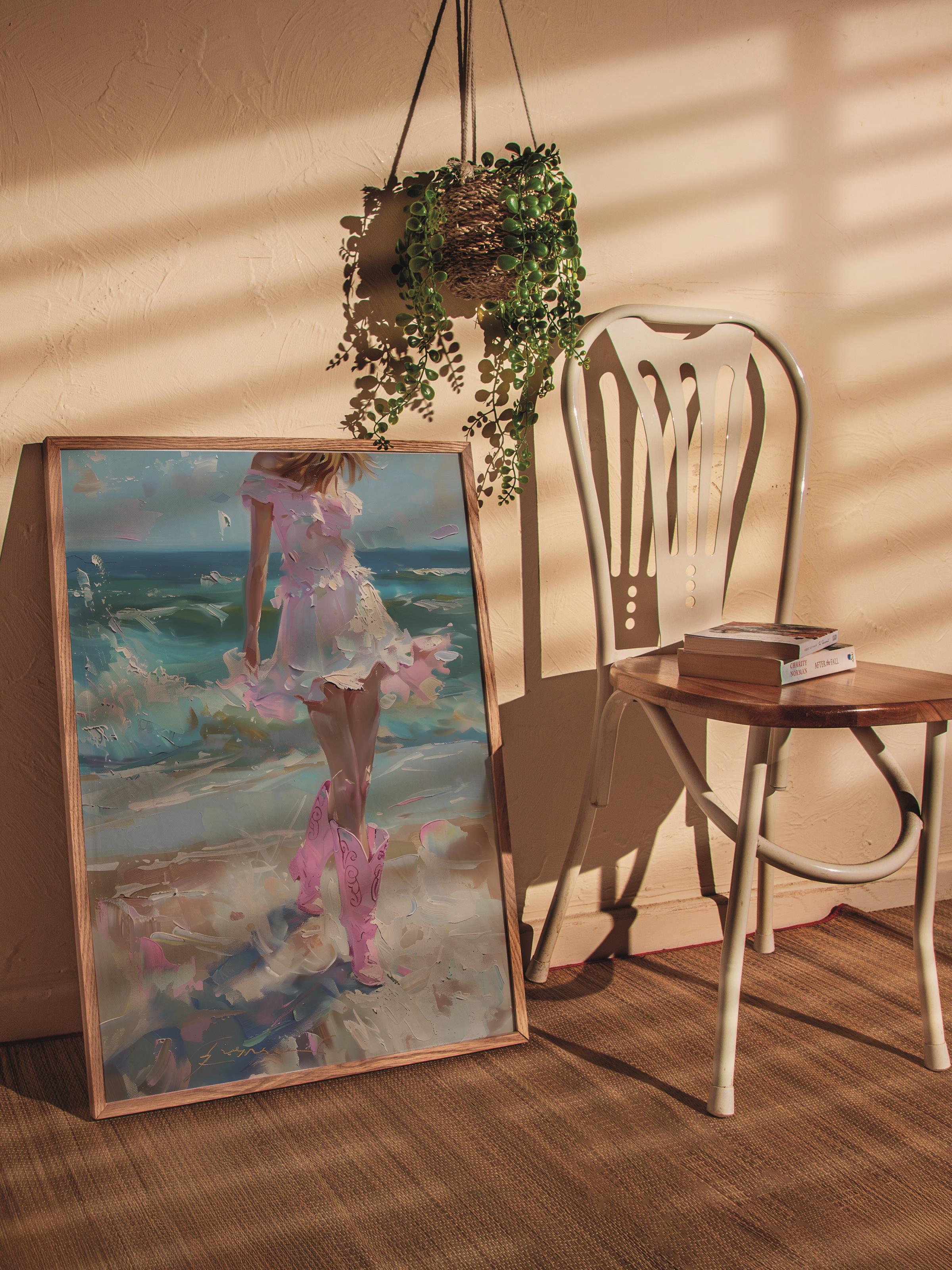 Çerçevesiz Poster Tablo, Duvar Posteri, Kağıt Poster, Deniz Kenarı Yolculuğu , Maximalist No:72