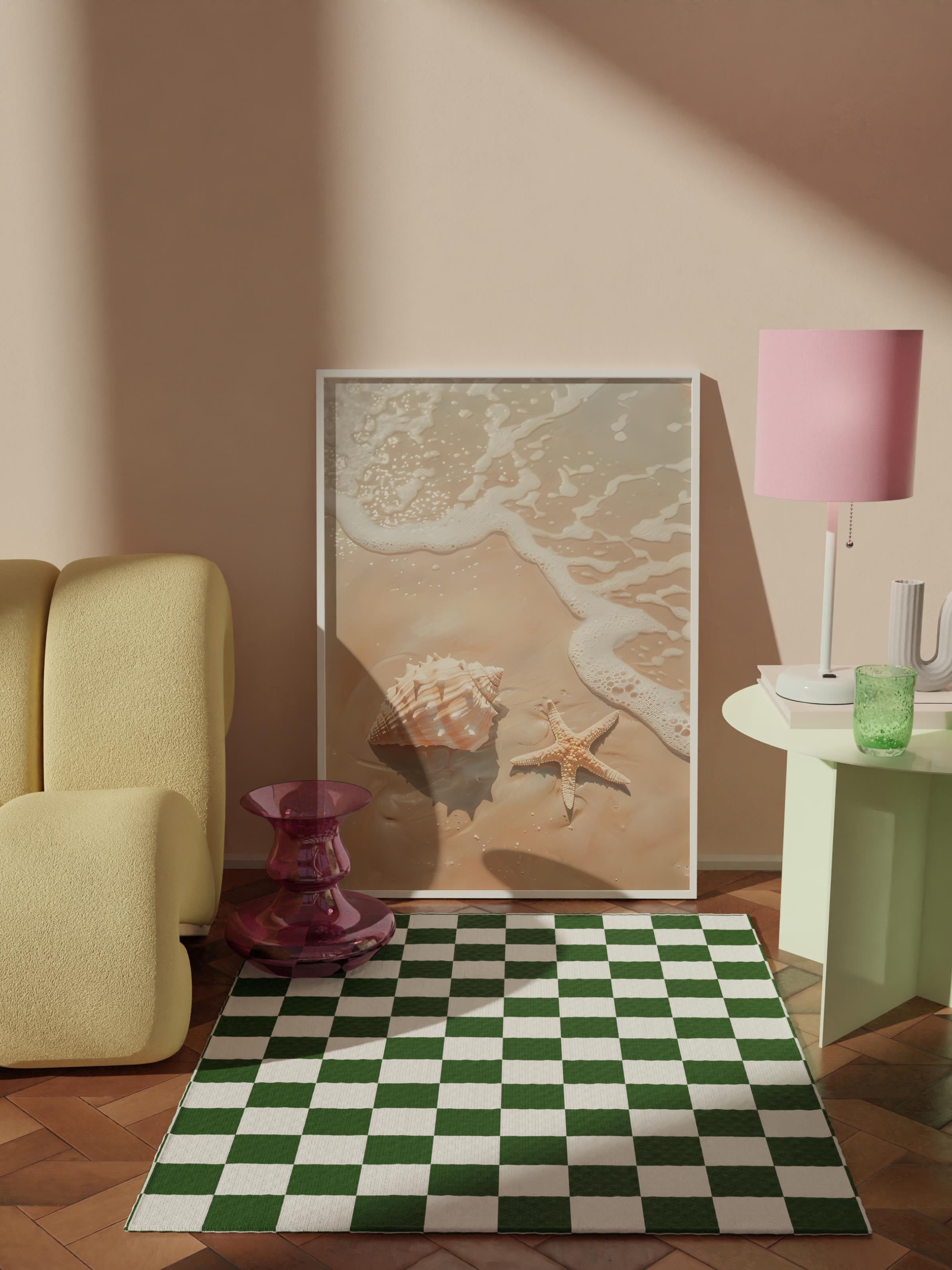 Çerçevesiz Poster Tablo, Duvar Posteri, Kağıt Poster, Kumda Deniz Yıldızı , Maximalist No:110