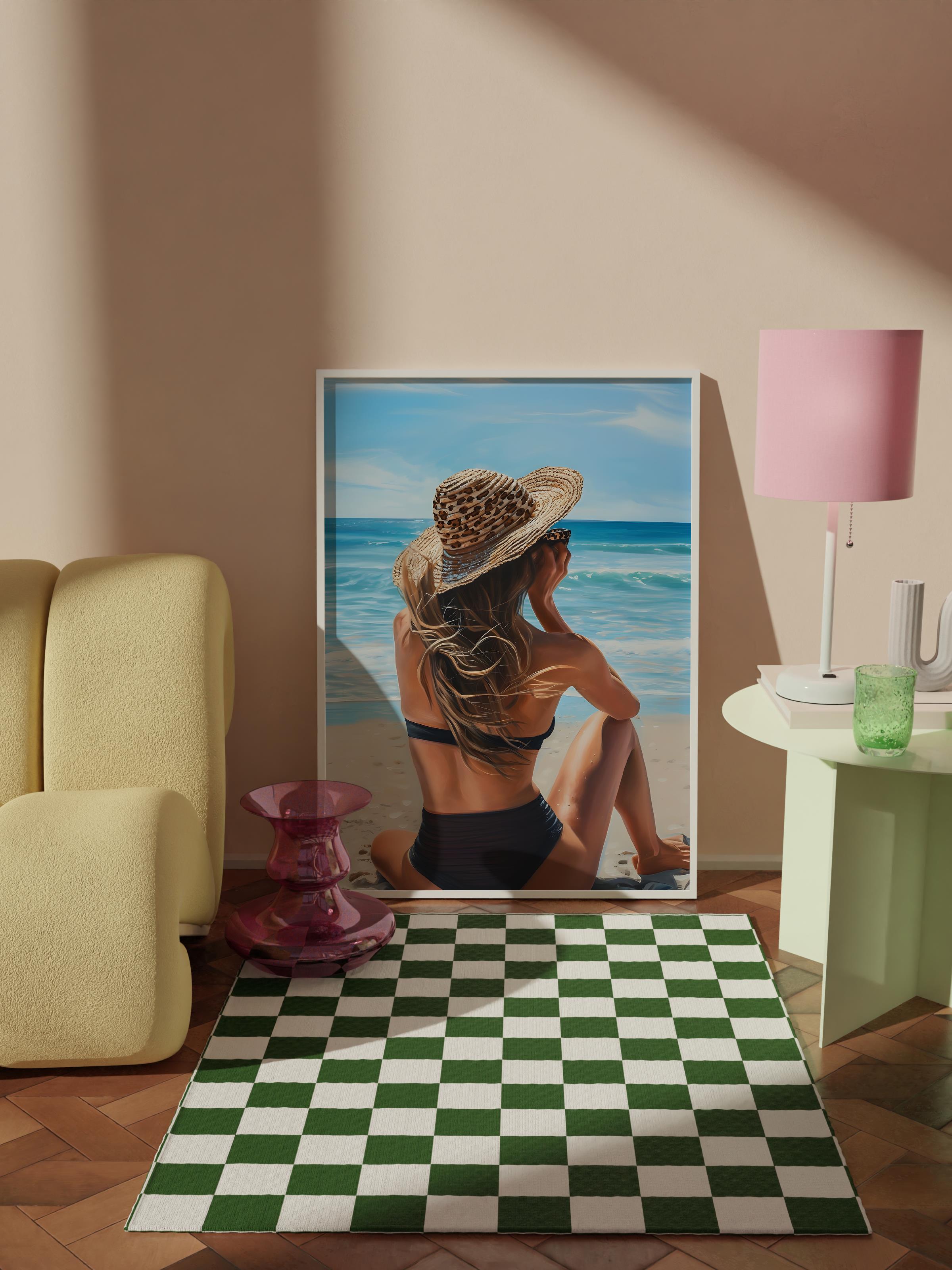 Çerçevesiz Poster Tablo, Duvar Posteri, Kağıt Poster, Kumsalda Günbatımı , Maximalist No:130
