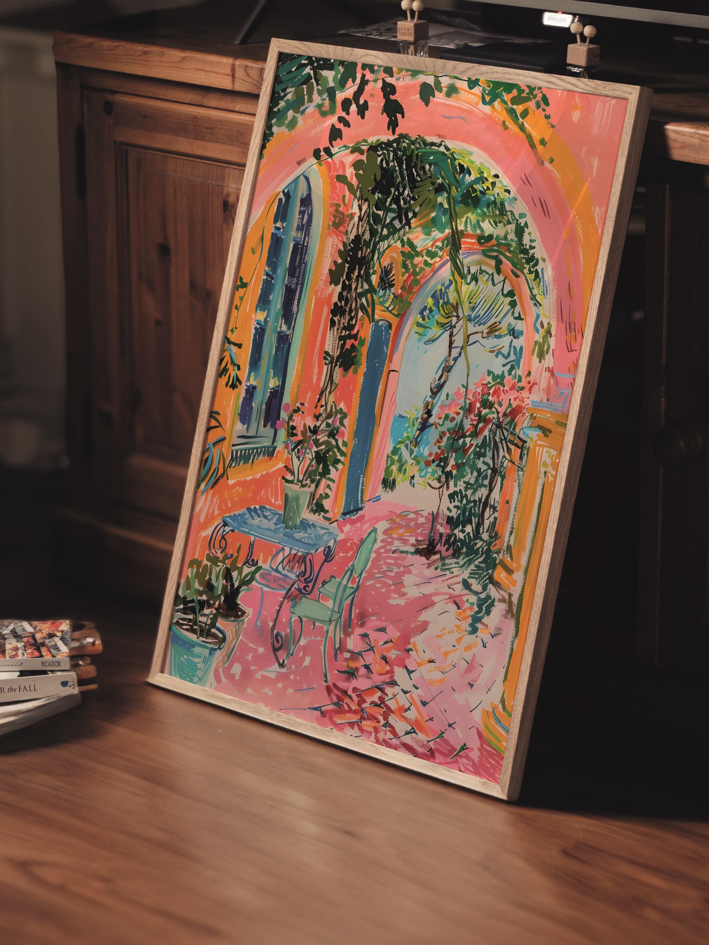Çerçevesiz Poster Tablo, Duvar Posteri, Kağıt Poster, Rengarenk Bahçe Yolu , Maximalist No:51