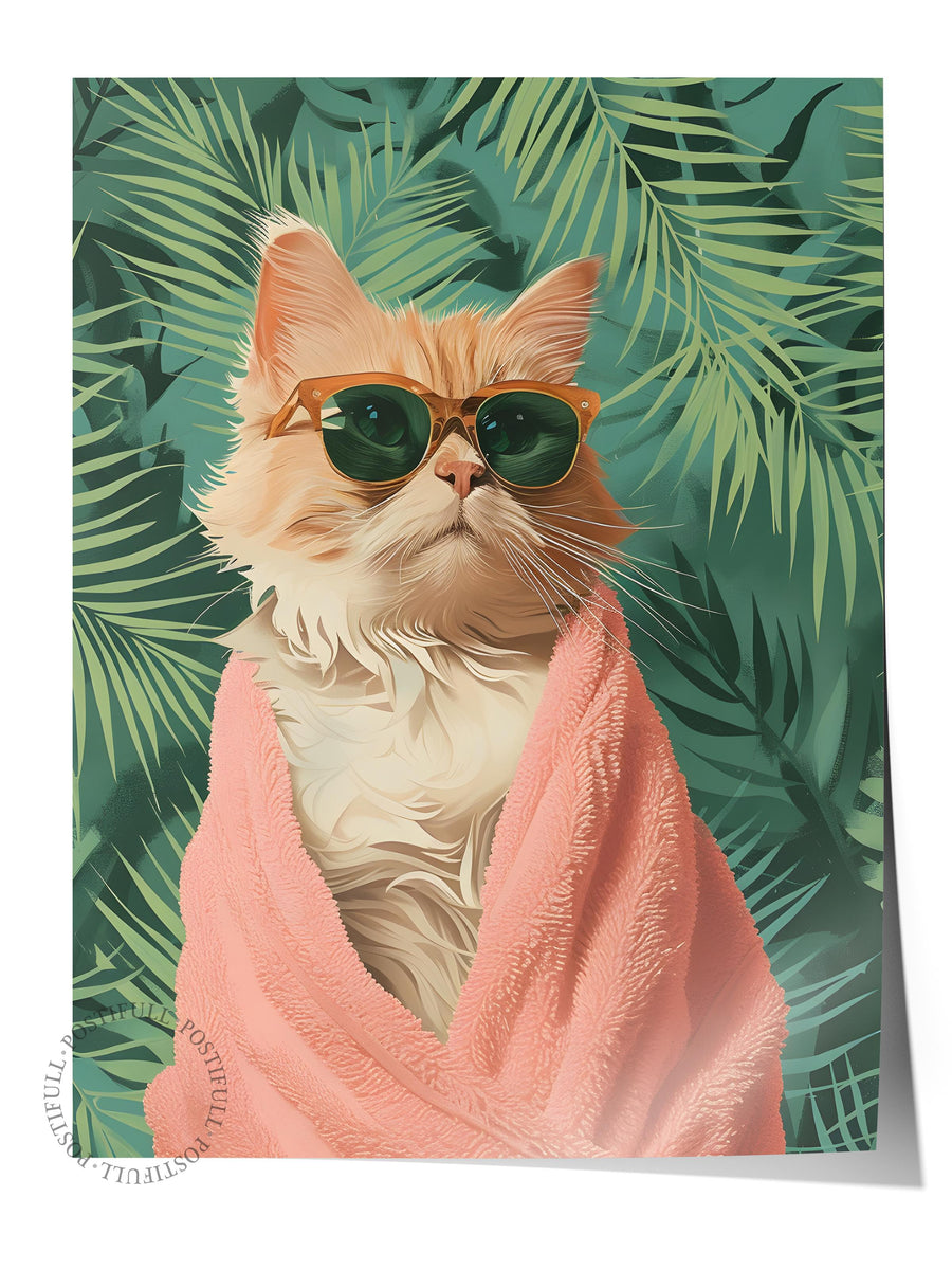 Gözlüklü Kedi Maximalist Çerçevesiz Poster