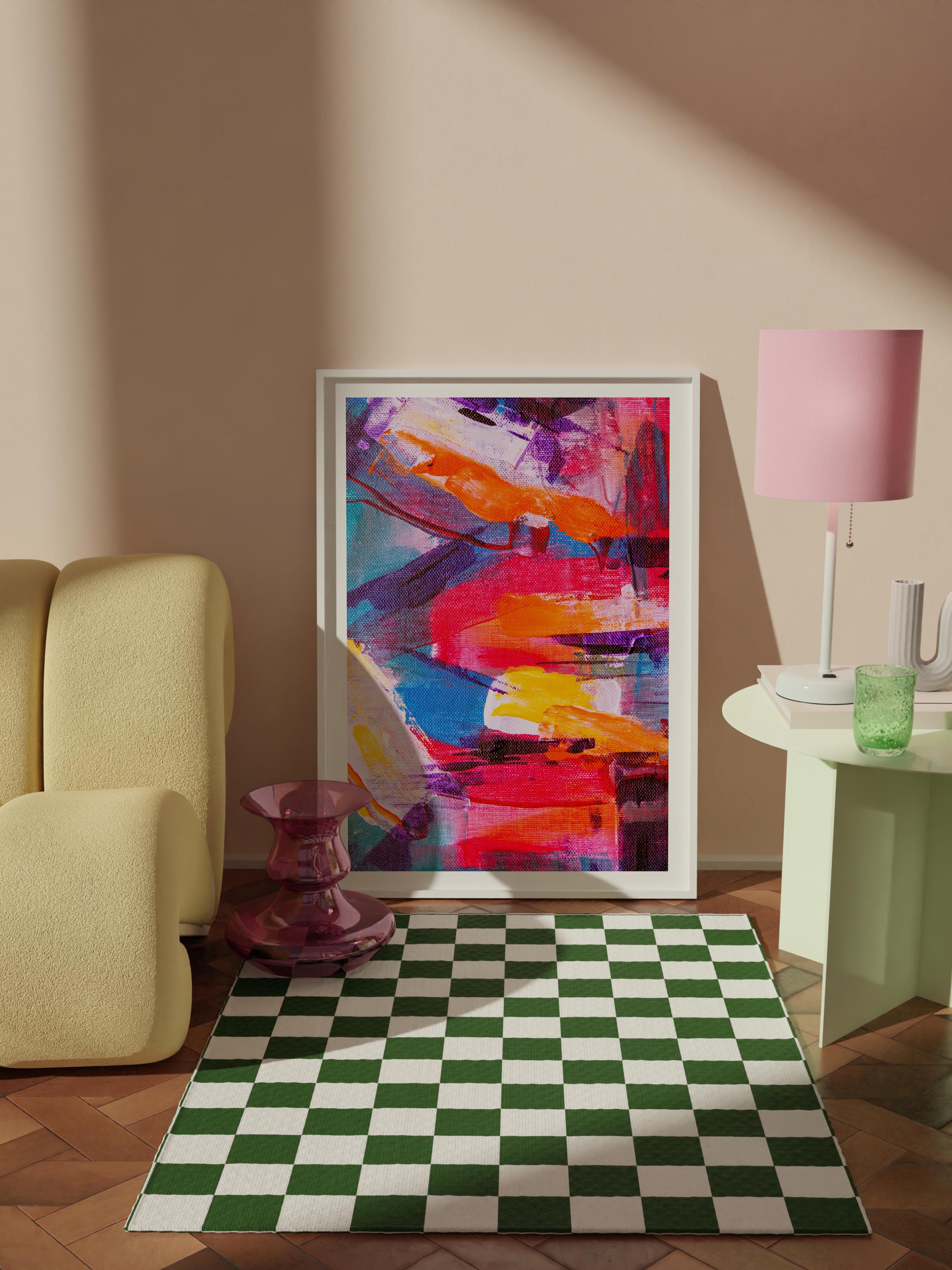 Çerçevesiz Poster Tablo, Duvar Posteri, Kağıt Poster, Renkli Soyut Patlama , Maximalist No:19