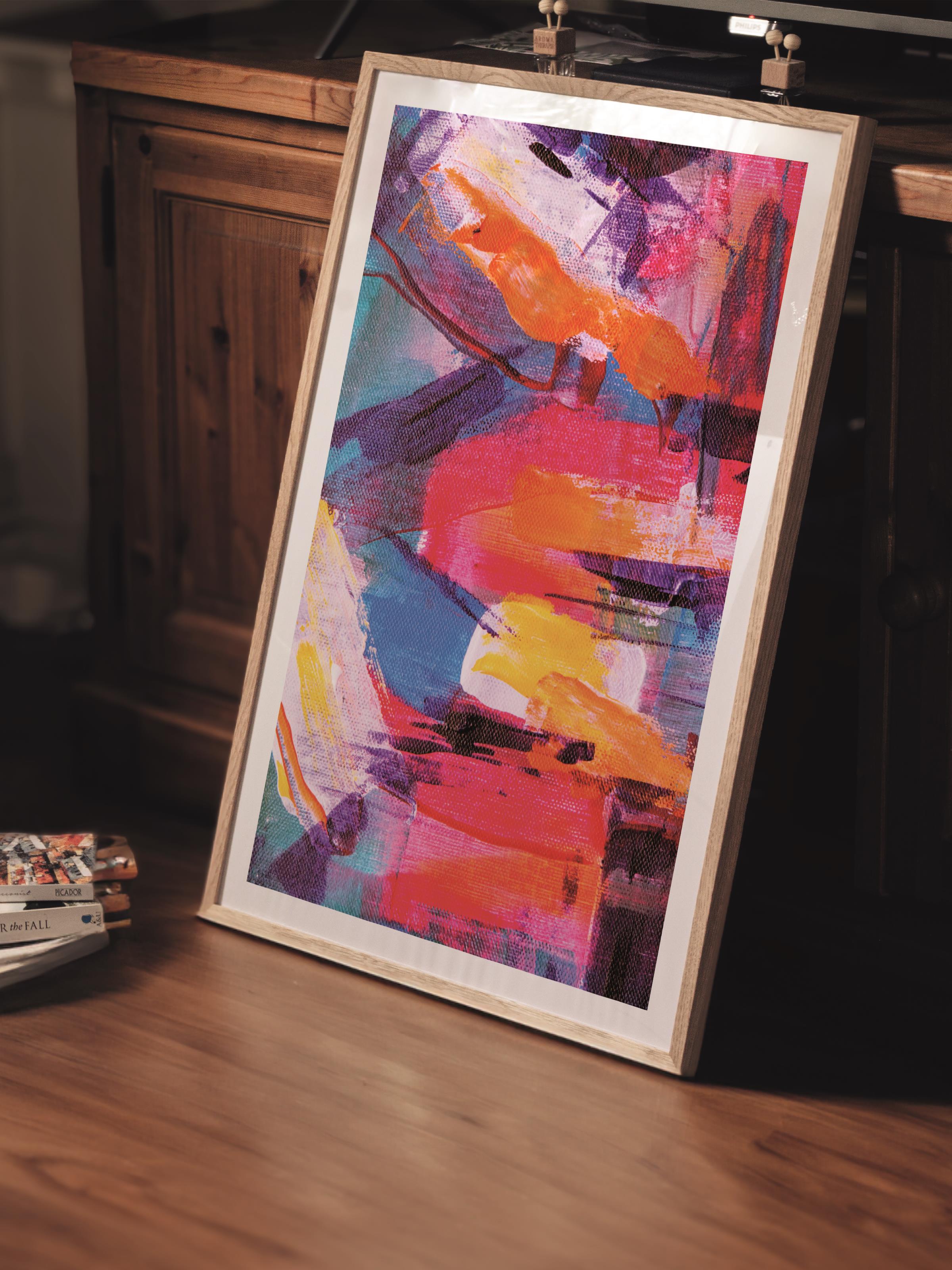 Çerçevesiz Poster Tablo, Duvar Posteri, Kağıt Poster, Renkli Soyut Patlama , Maximalist No:19