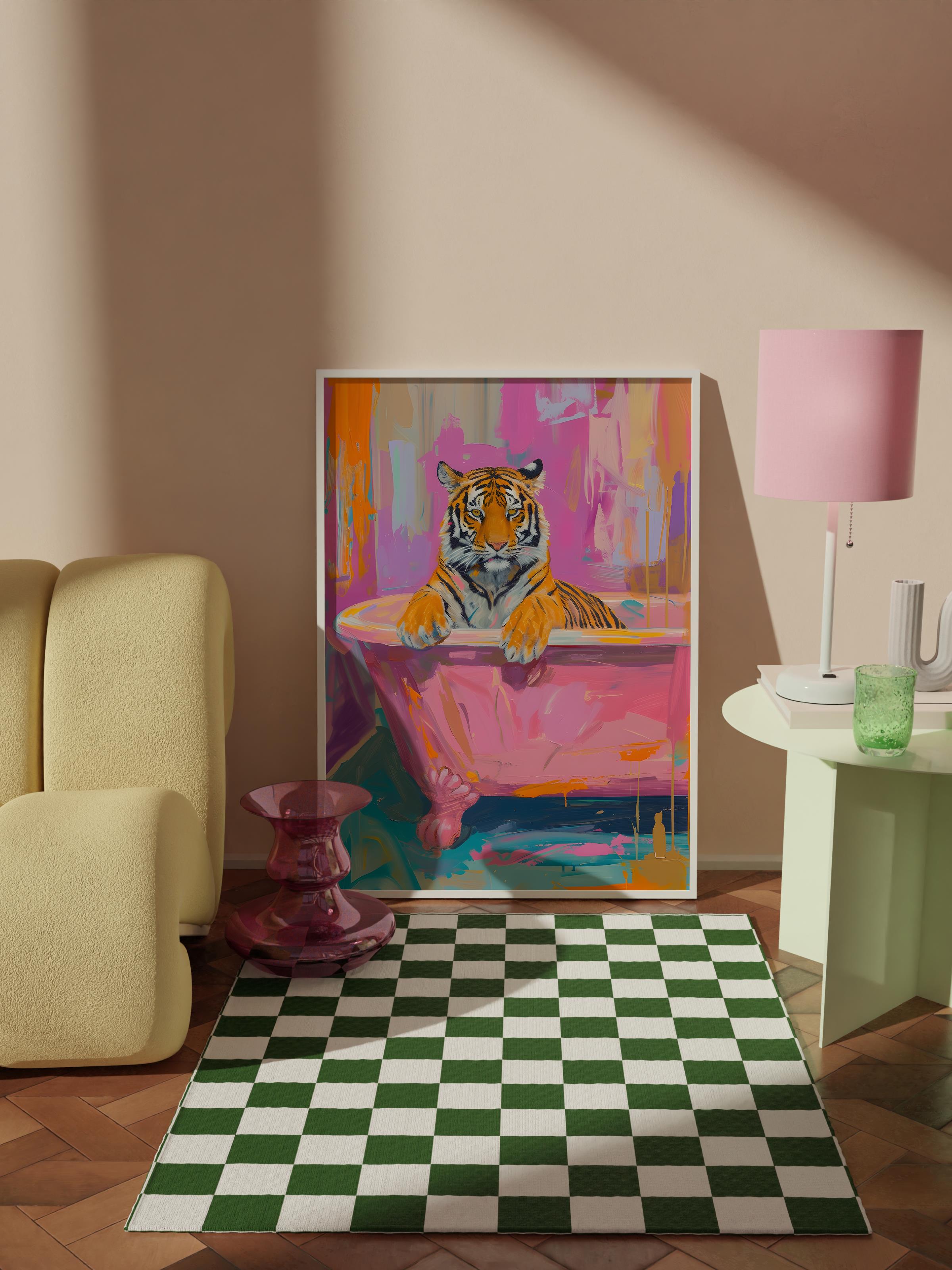 Çerçevesiz Poster Tablo, Duvar Posteri, Kağıt Poster, Pop Art Leopar , Maximalist No:128