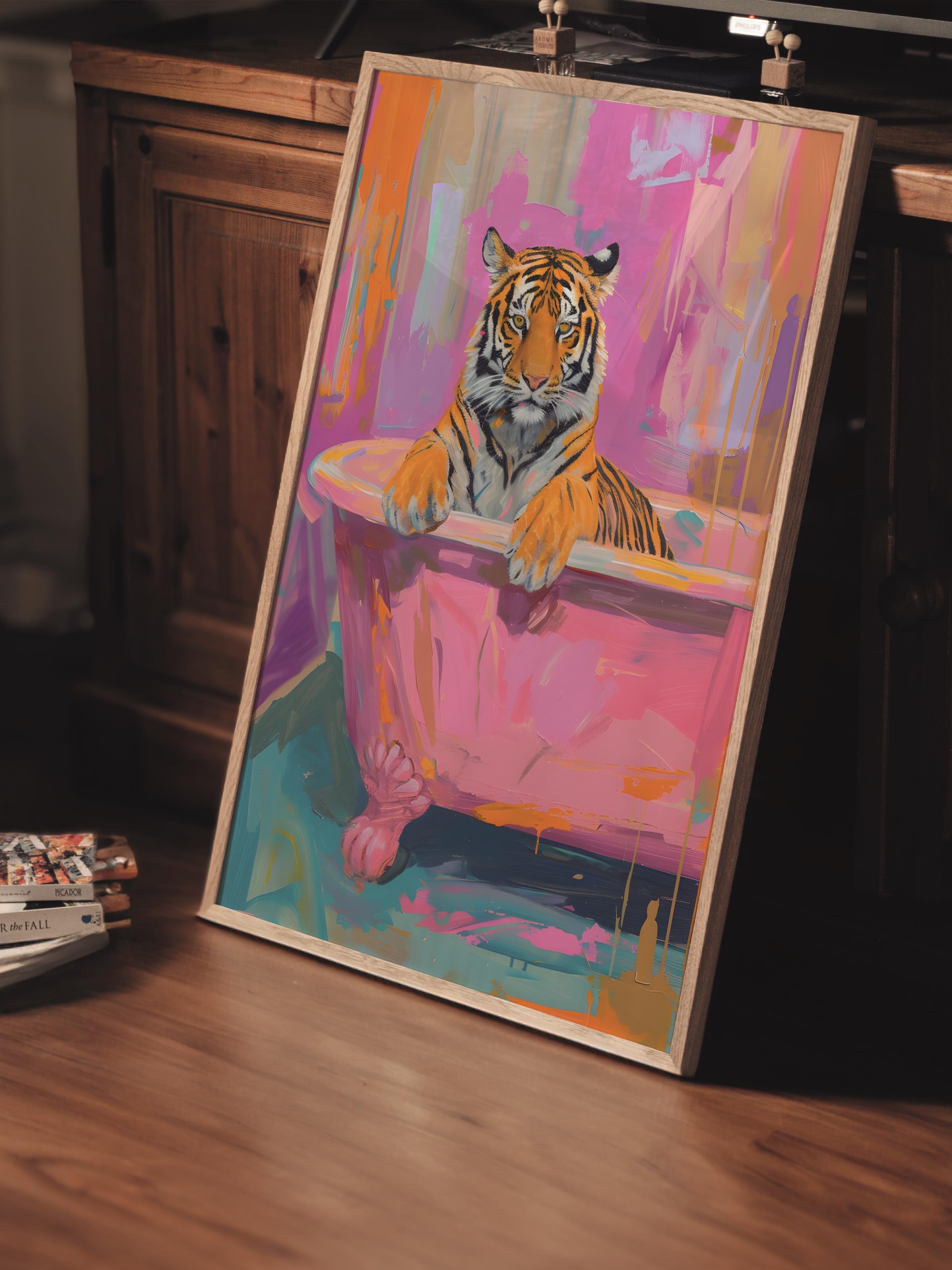 Çerçevesiz Poster Tablo, Duvar Posteri, Kağıt Poster, Pop Art Leopar , Maximalist No:128