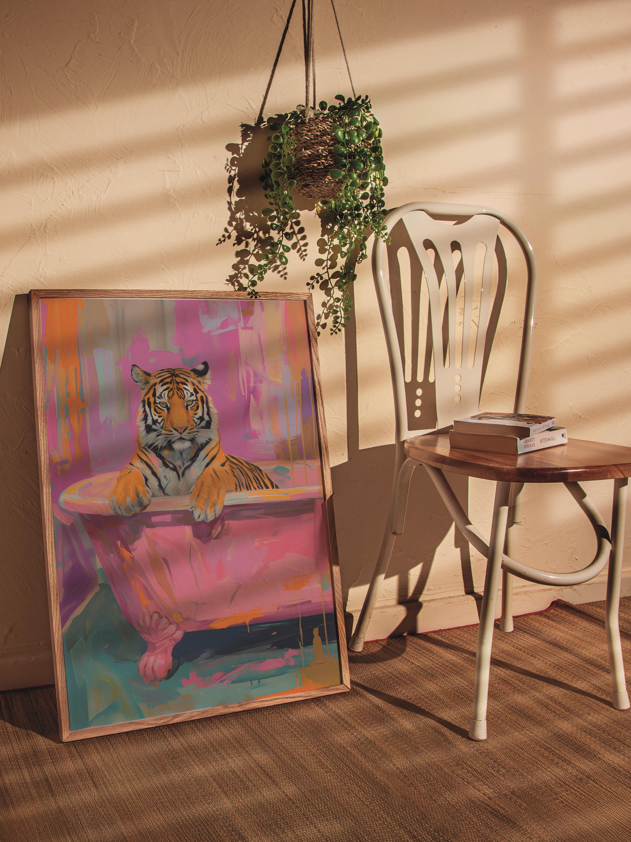 Çerçevesiz Poster Tablo, Duvar Posteri, Kağıt Poster, Pop Art Leopar , Maximalist No:128