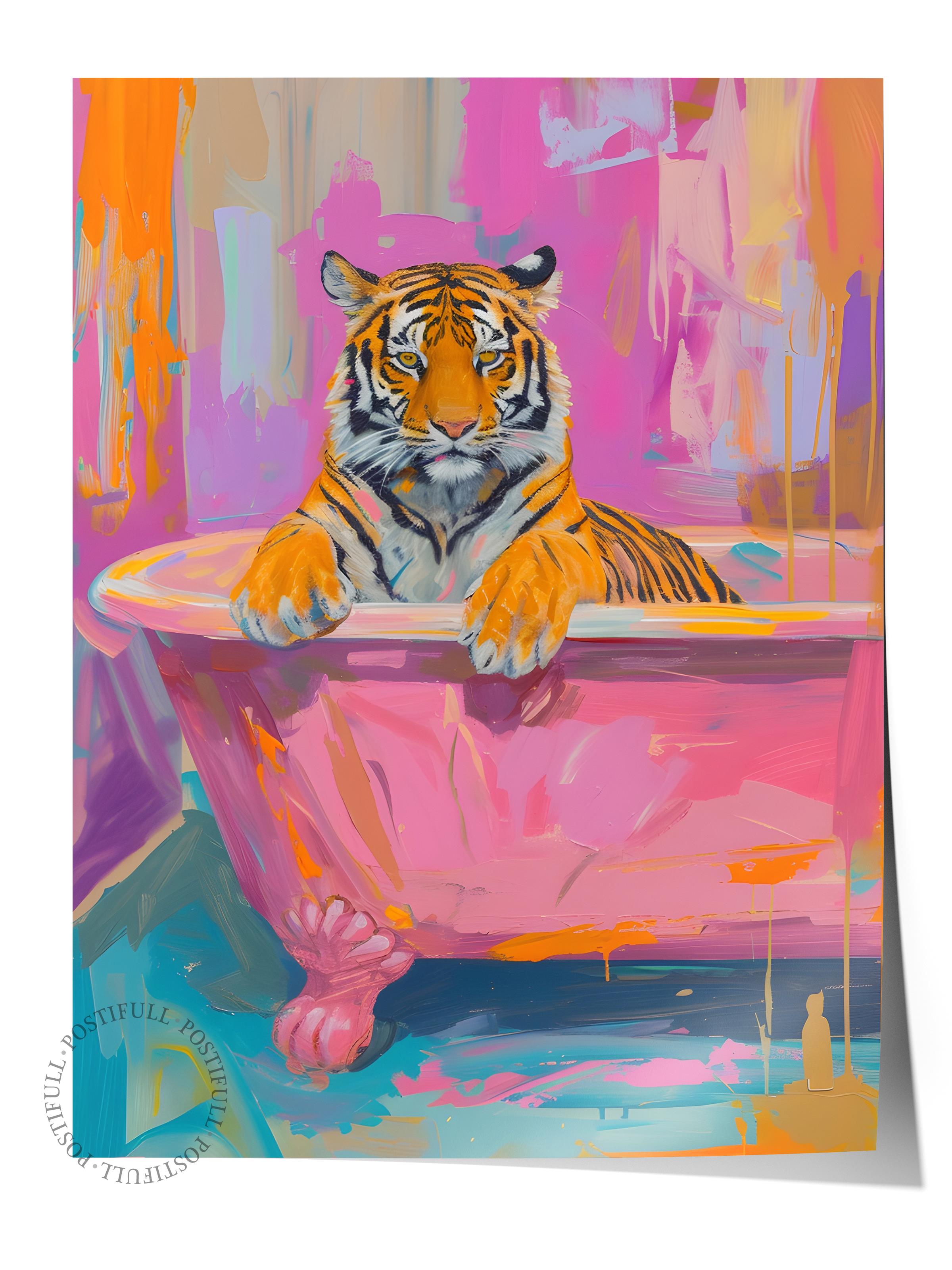 Çerçevesiz Poster Tablo, Duvar Posteri, Kağıt Poster, Pop Art Leopar , Maximalist No:128