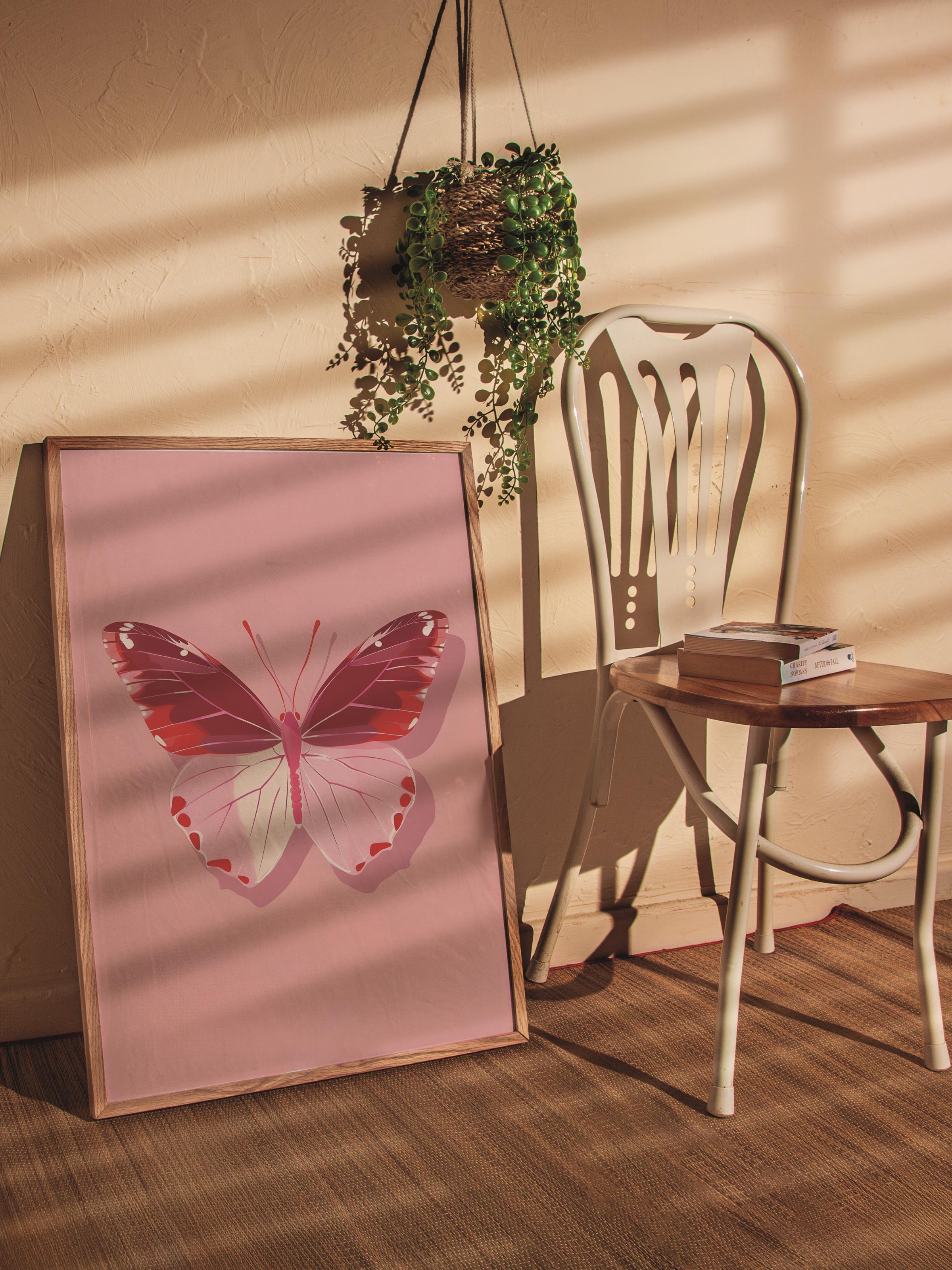 Çerçevesiz Poster Tablo, Duvar Posteri, Kağıt Poster, Uçuşan Pembe Rüya , Maximalist No:60