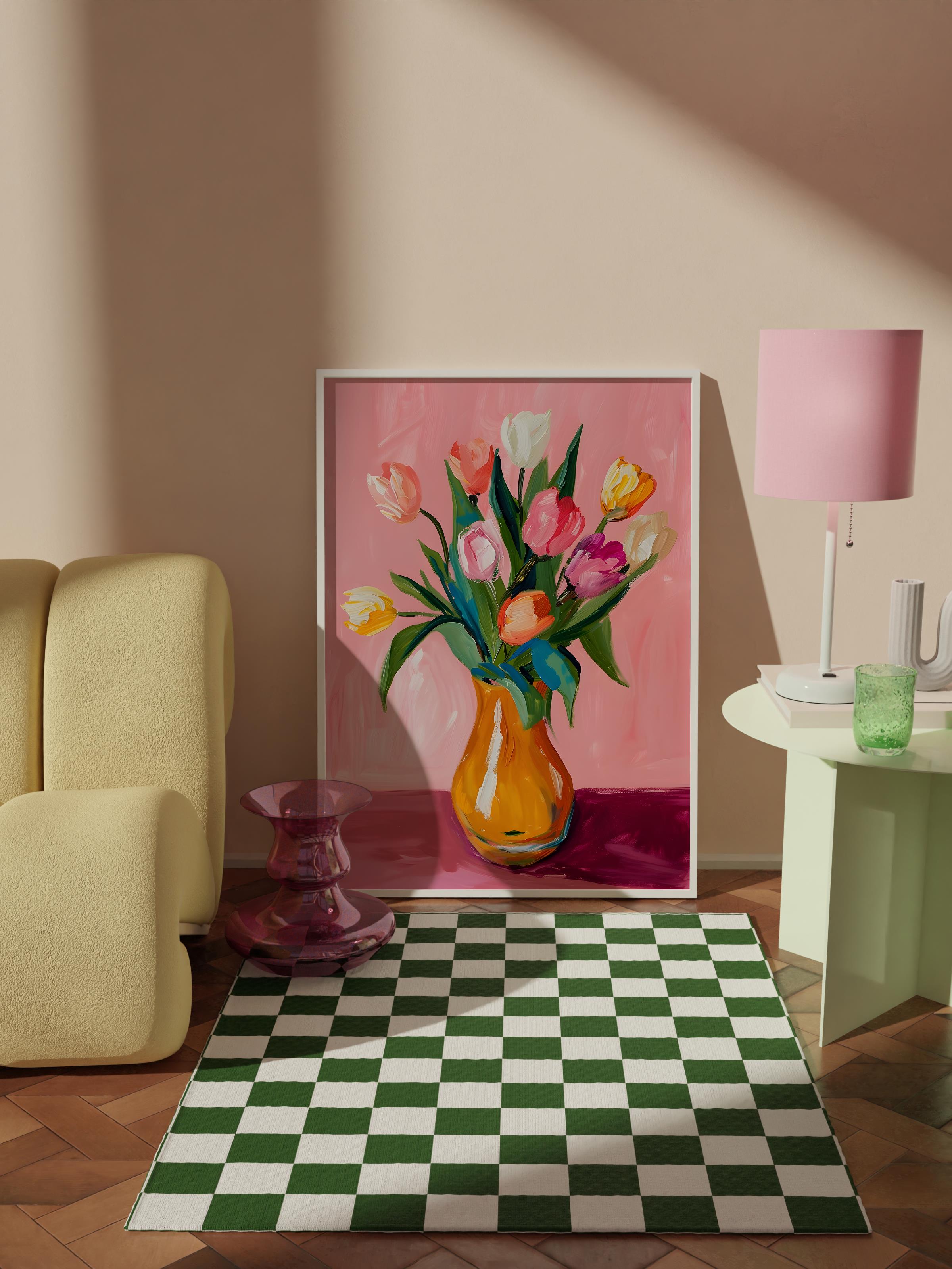 Çerçevesiz Poster Tablo, Duvar Posteri, Kağıt Poster, Vazodaki Tazeler , Maximalist No:150