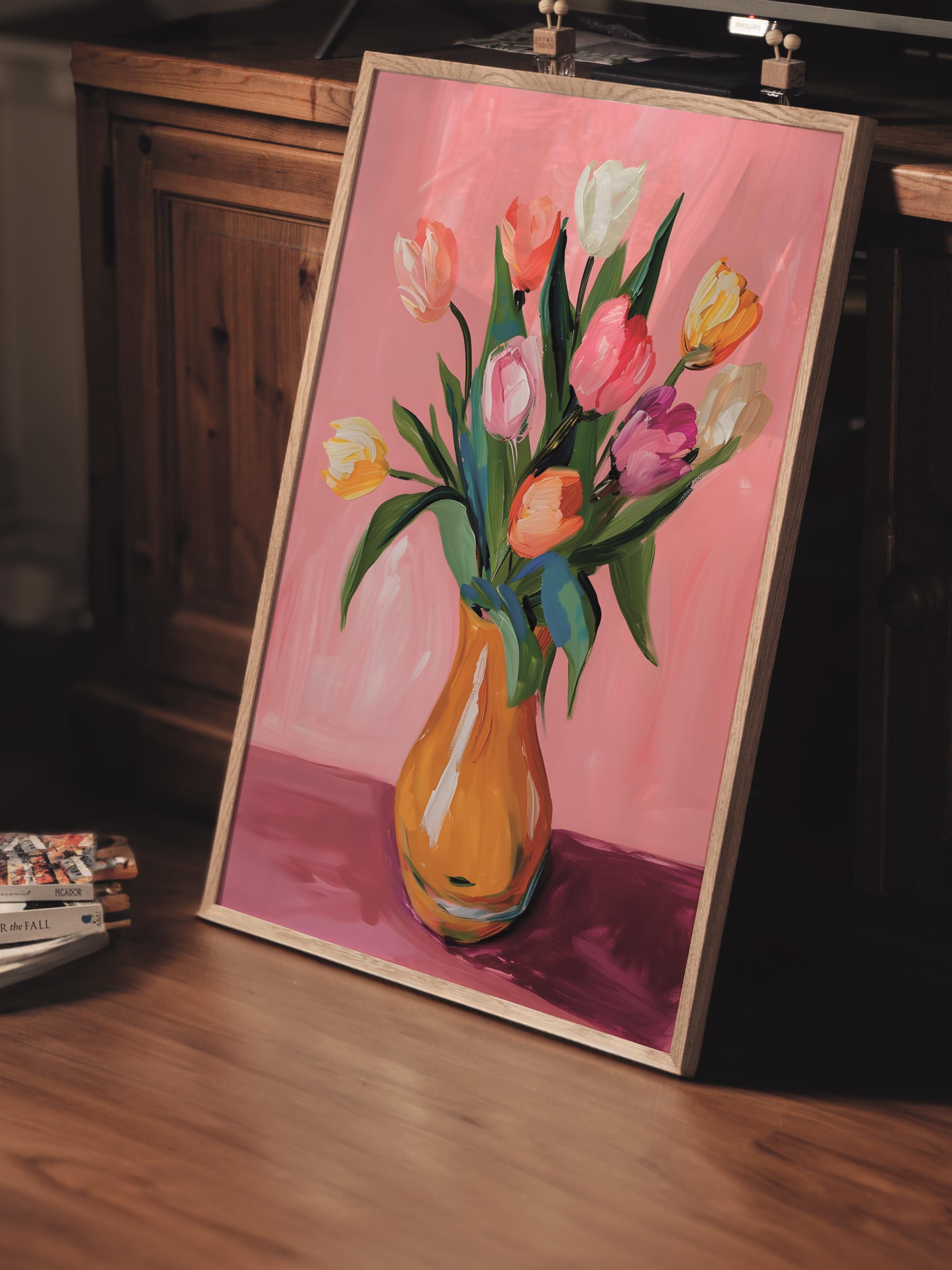 Çerçevesiz Poster Tablo, Duvar Posteri, Kağıt Poster, Vazodaki Tazeler , Maximalist No:150