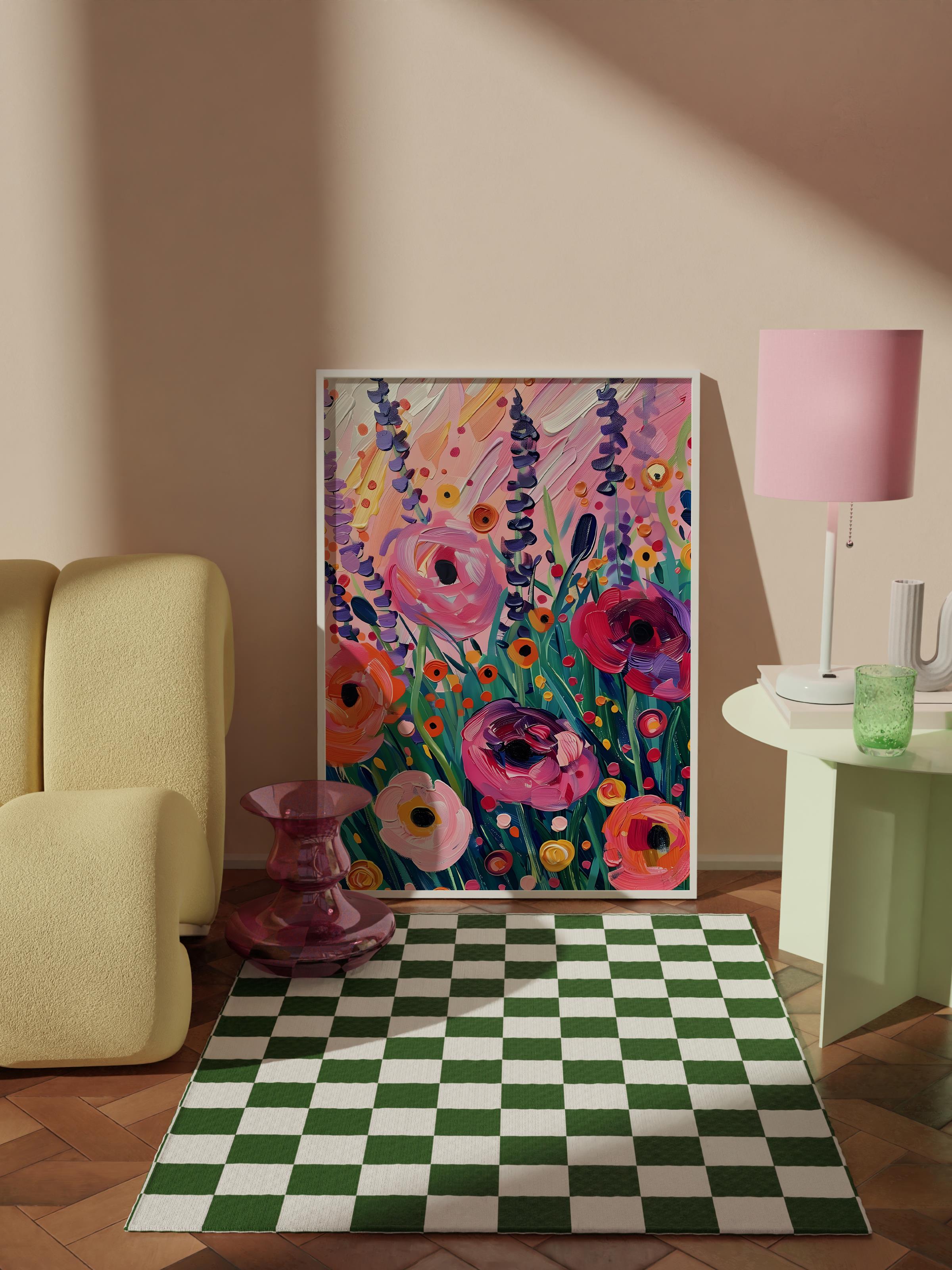 Çerçevesiz Poster Tablo, Duvar Posteri, Kağıt Poster, Baharın Rengarenk Uyanışı , Maximalist No:57