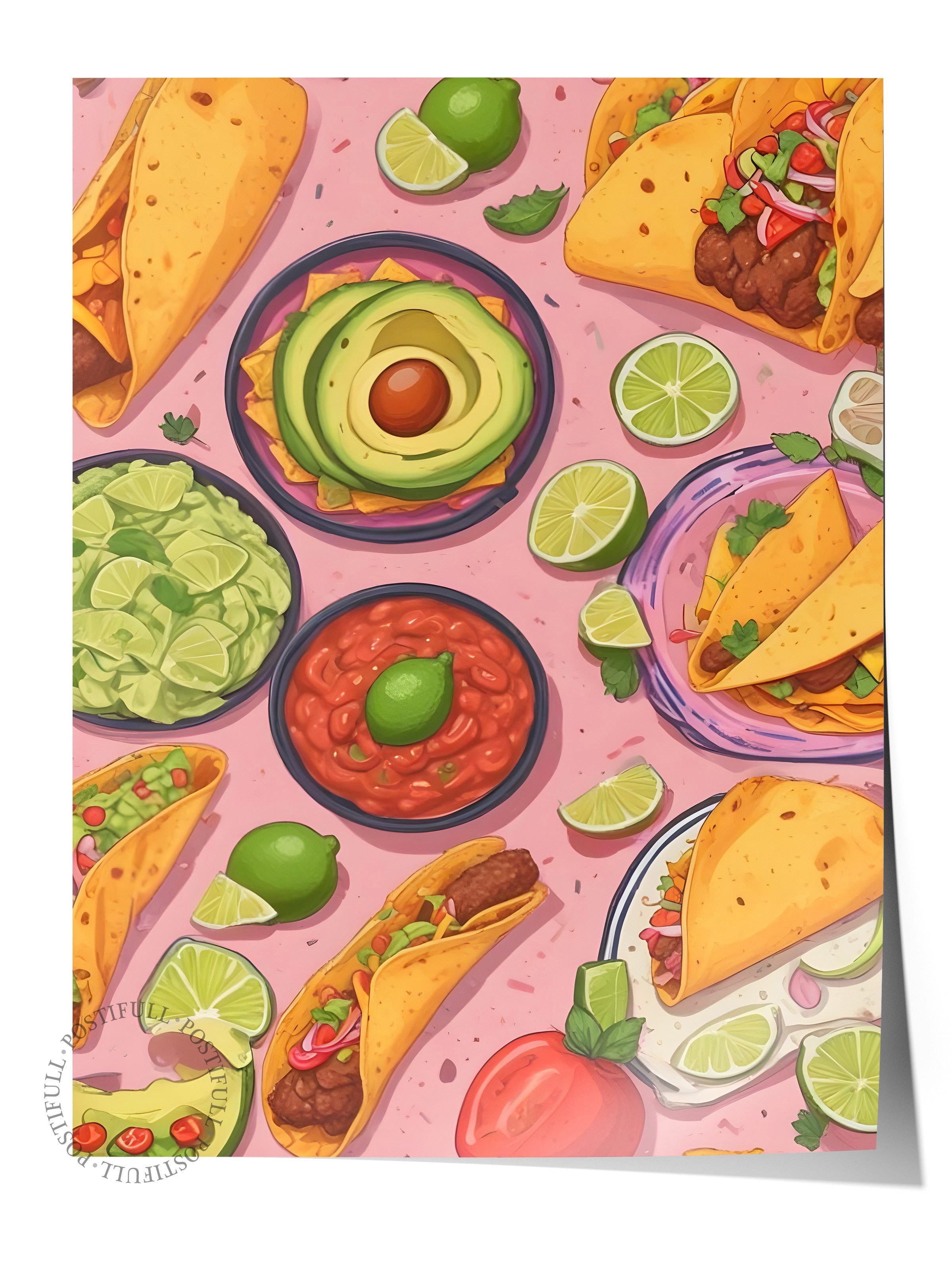 Çerçevesiz Poster, Taco Table, Comfort Serisi Mutfak Duvar Posteri, NO:109149