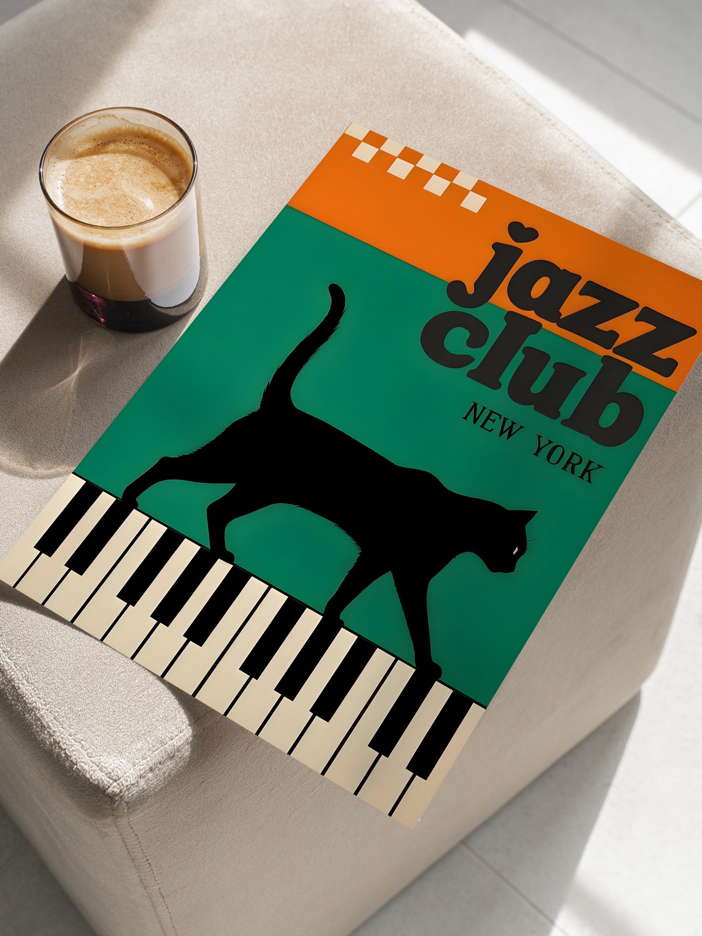 Çerçevesiz Poster, The Black Cat Jazz Club - 1, Comfort Serisi Duvar Posteri, NO:108976