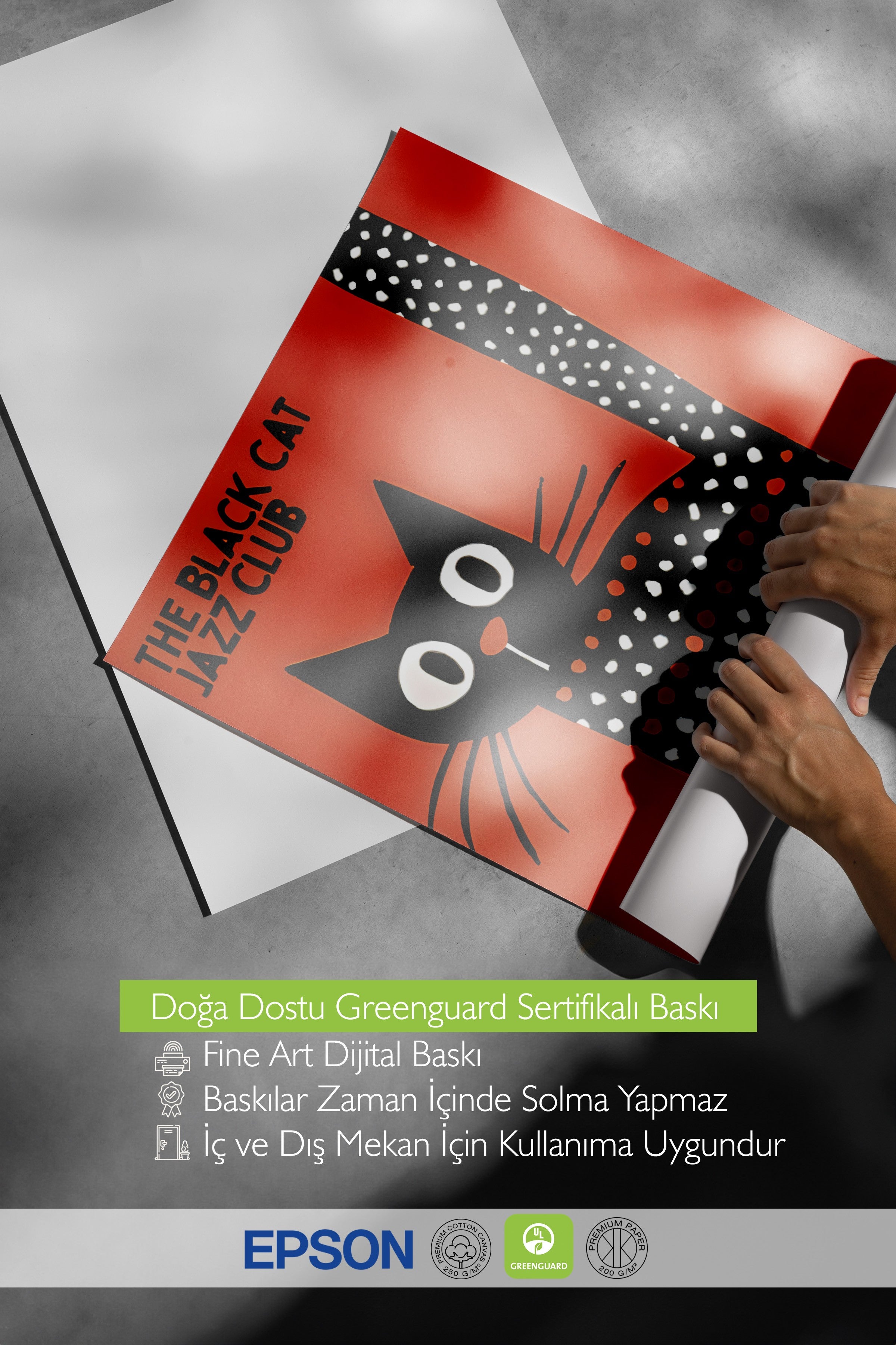 Çerçevesiz Poster, The Black Cat Jazz Club - 2, Comfort Serisi Duvar Posteri, NO:108977