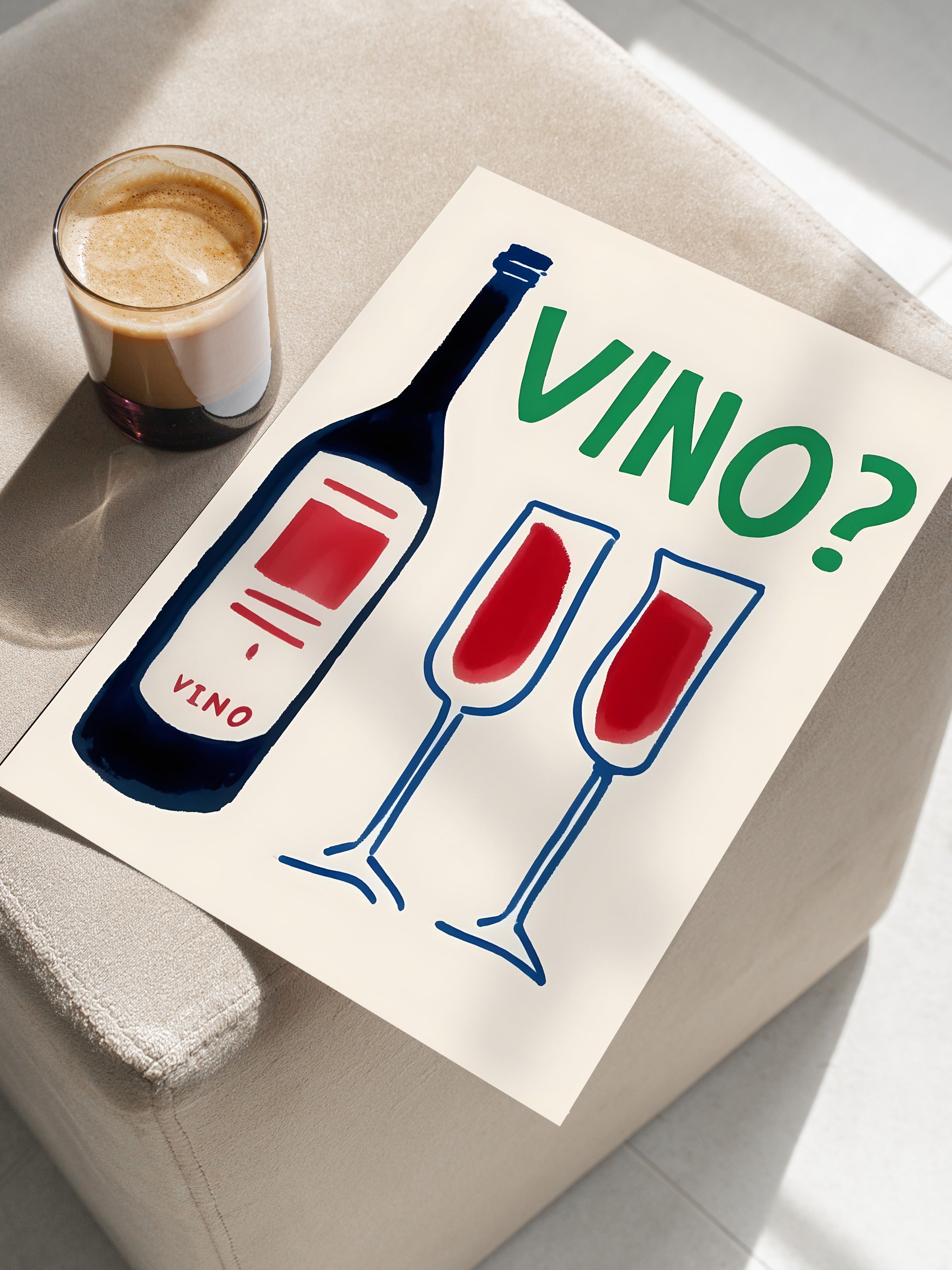 Çerçevesiz Poster, VINO?, Comfort Serisi Mutfak Duvar Posteri, NO:109063