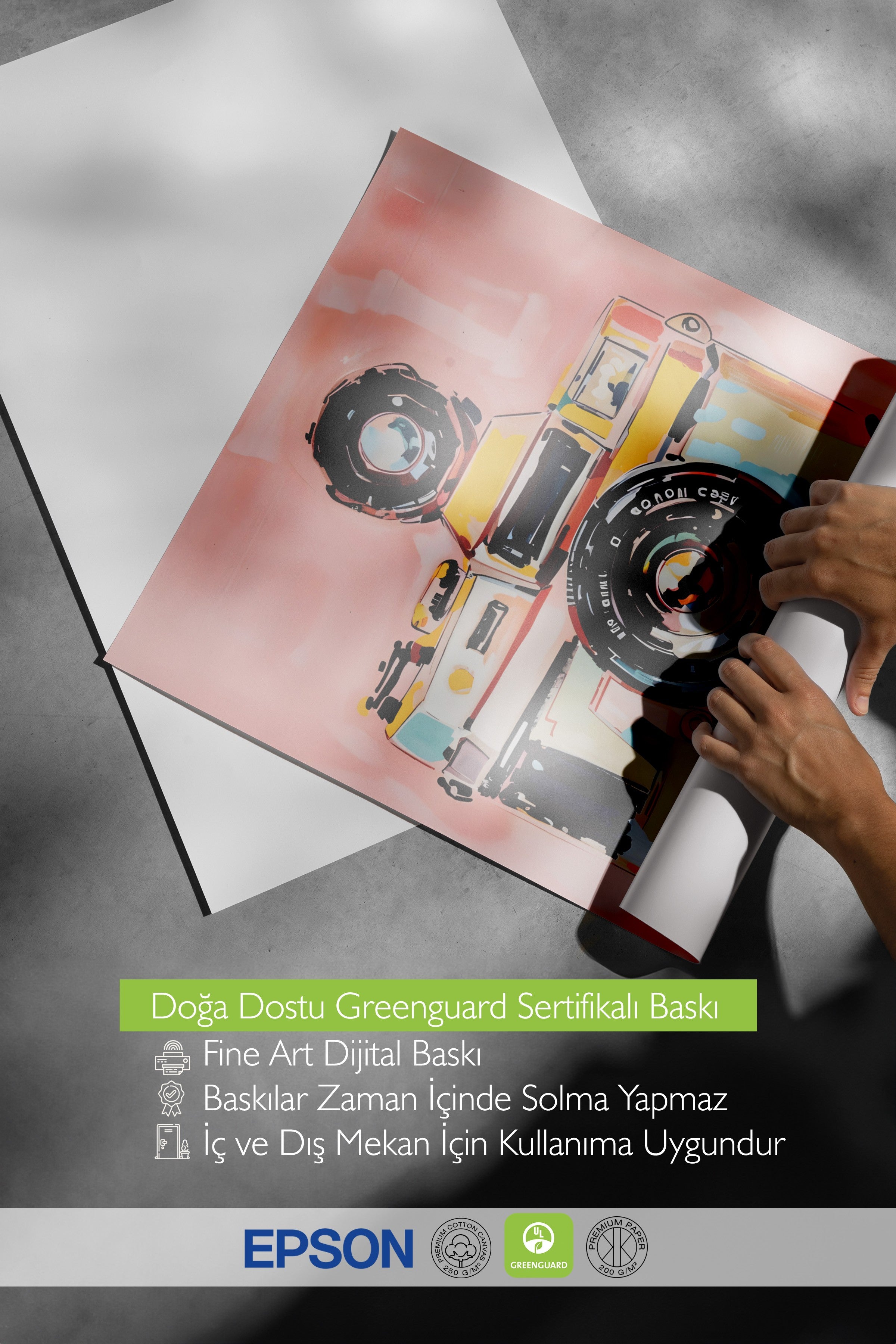 Çerçevesiz Poster, Vintage Camera, Comfort Serisi Duvar Posteri, NO:108940