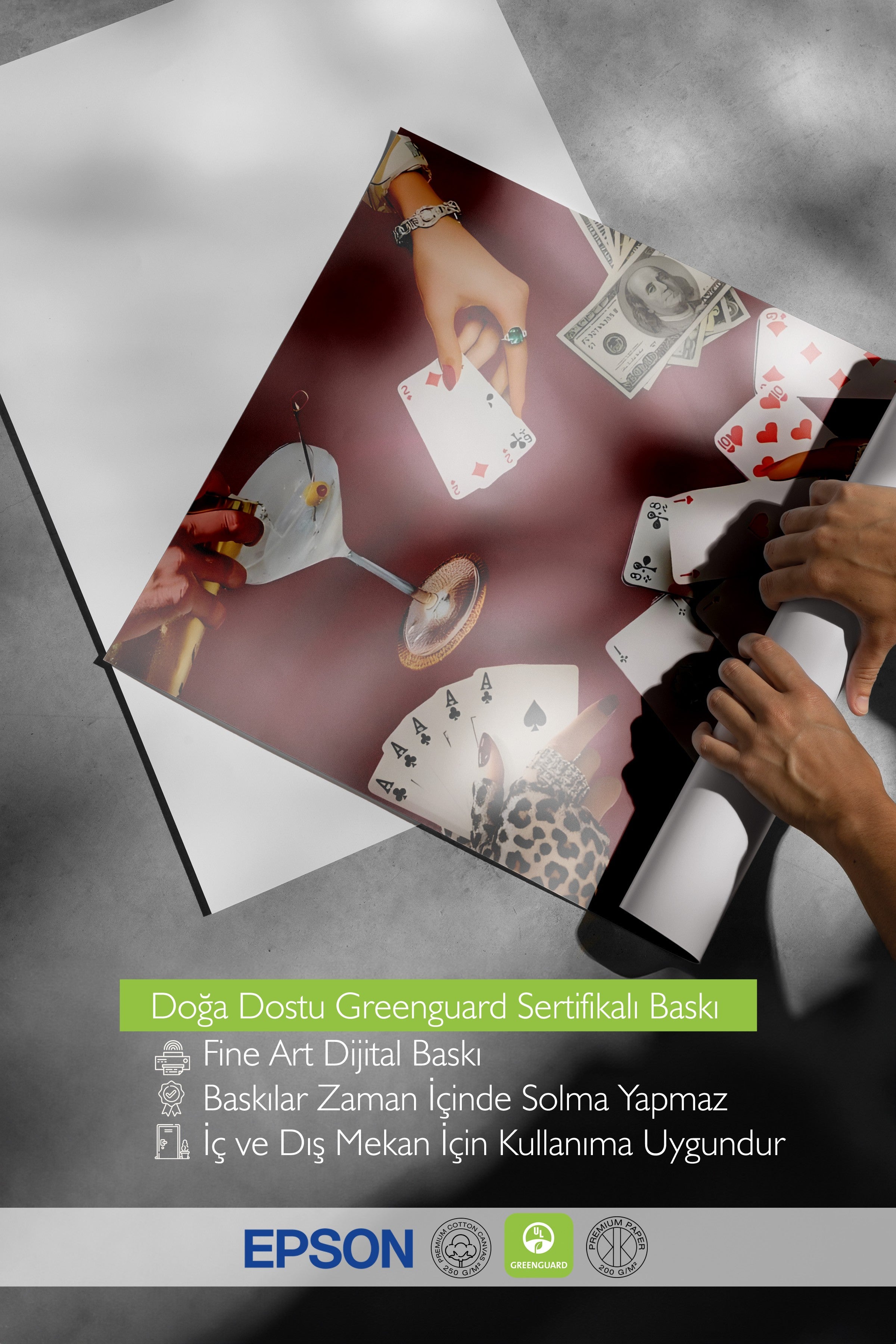 Çerçevesiz Poster, Vintage Playing Cards, Comfort Serisi Duvar Posteri, NO:108950