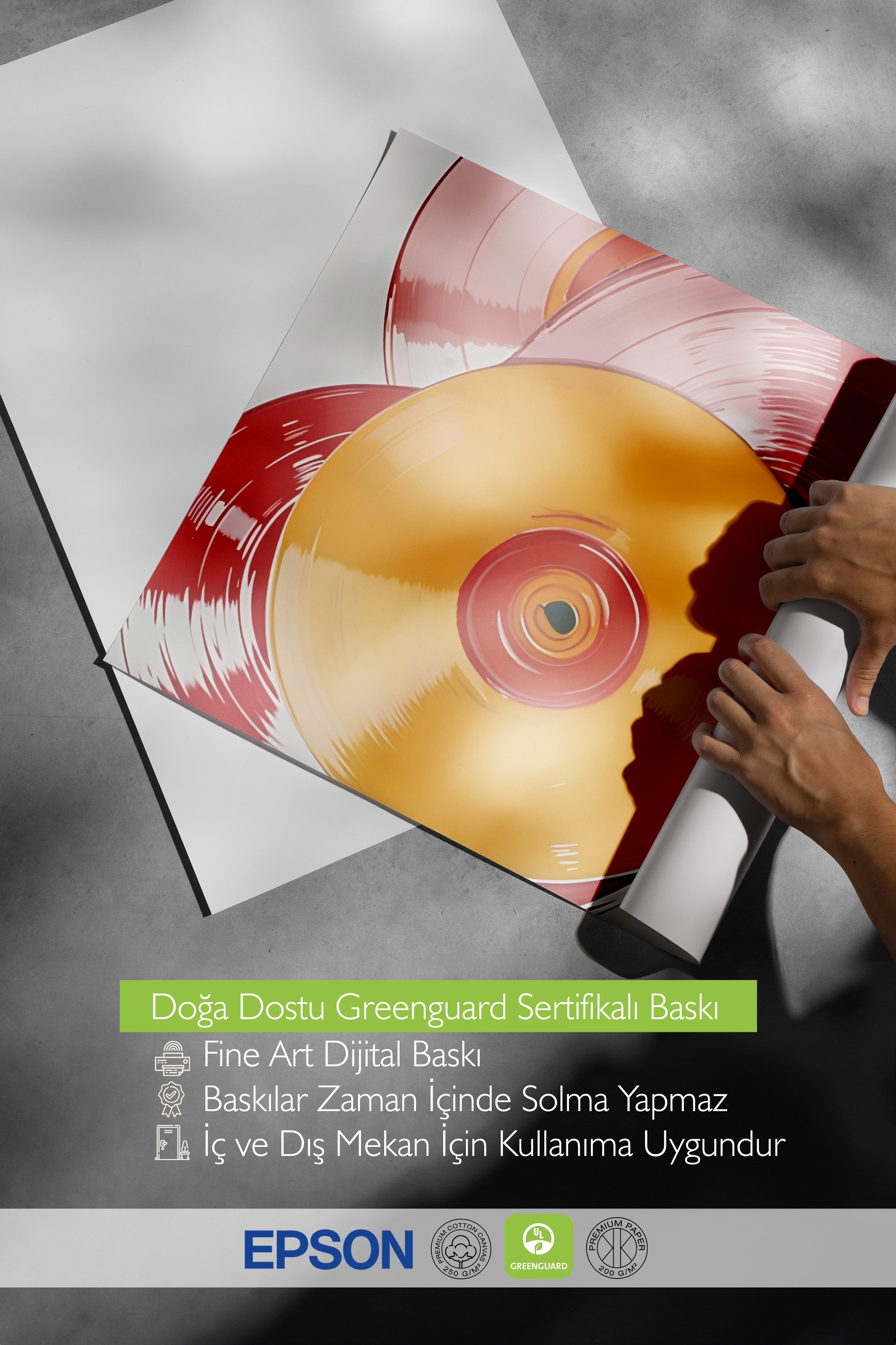 Çerçevesiz Poster, Vintage Record Eclectic, Comfort Serisi Duvar Posteri, NO:108941
