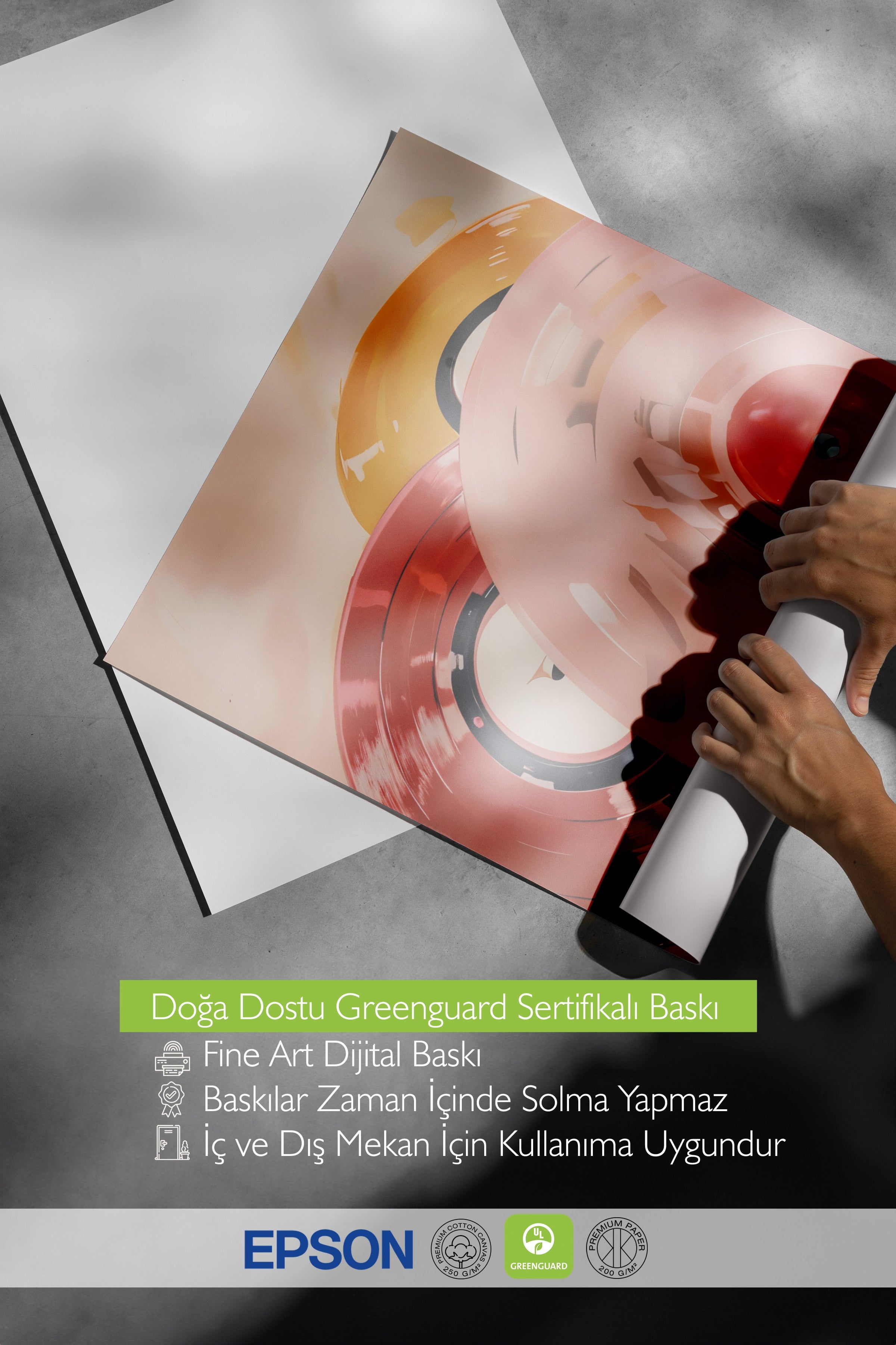 Çerçevesiz Poster, Vinyl Record, Comfort Serisi Duvar Posteri, NO:108939