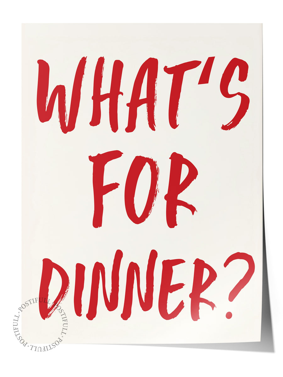 Çerçevesiz Poster, What's  for Dinner?, Comfort Serisi Mutfak Duvar Posteri, NO:109054